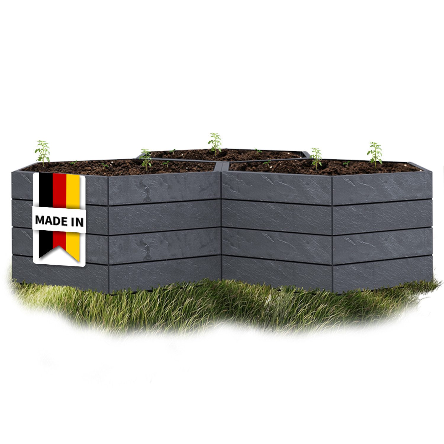 GARANTIA Hochbeet ERGO VARIO 1 Hochbeet Stone, inkl. FLORA Wassersparsystem