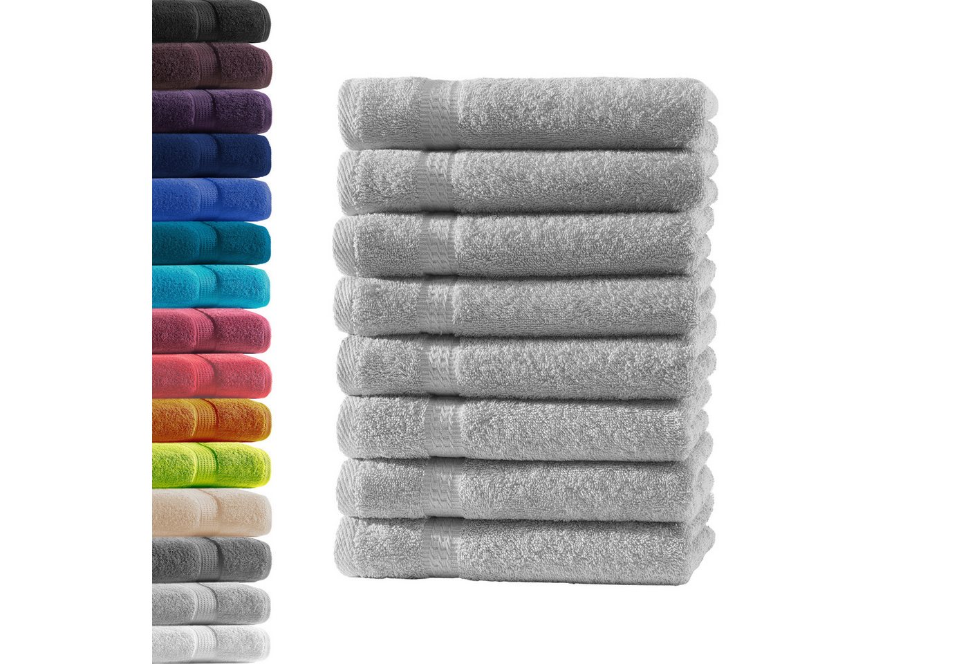 Hometex Premium Textiles Handtuch in Premium Qualität 500 g/m², Feinster Frottier-Stoff 100% Baumwolle, 8x Gästetuch, weich, saugfähig, extra schwer & flauschig