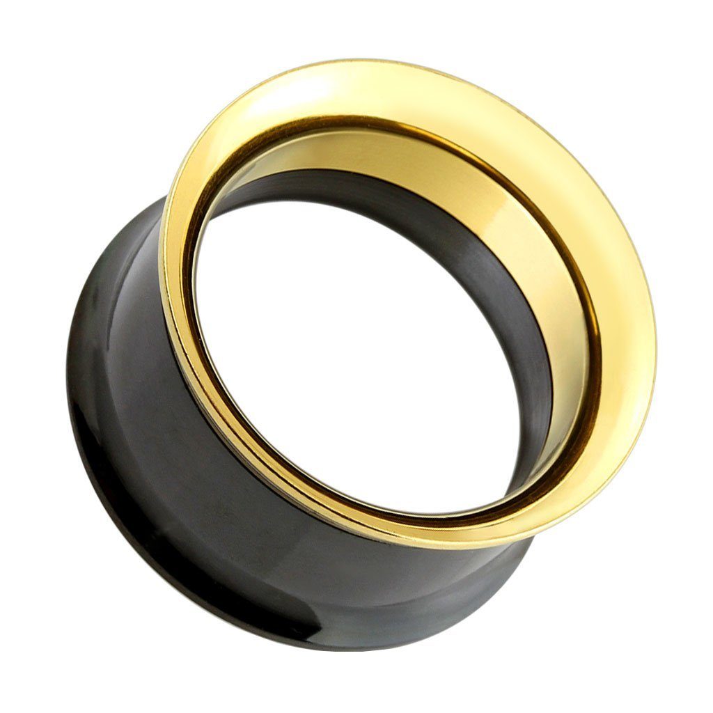 Taffstyle Plug Piercing Innengewinde Double Flared Schwarz Gold, Flesh Tunn günstig online kaufen