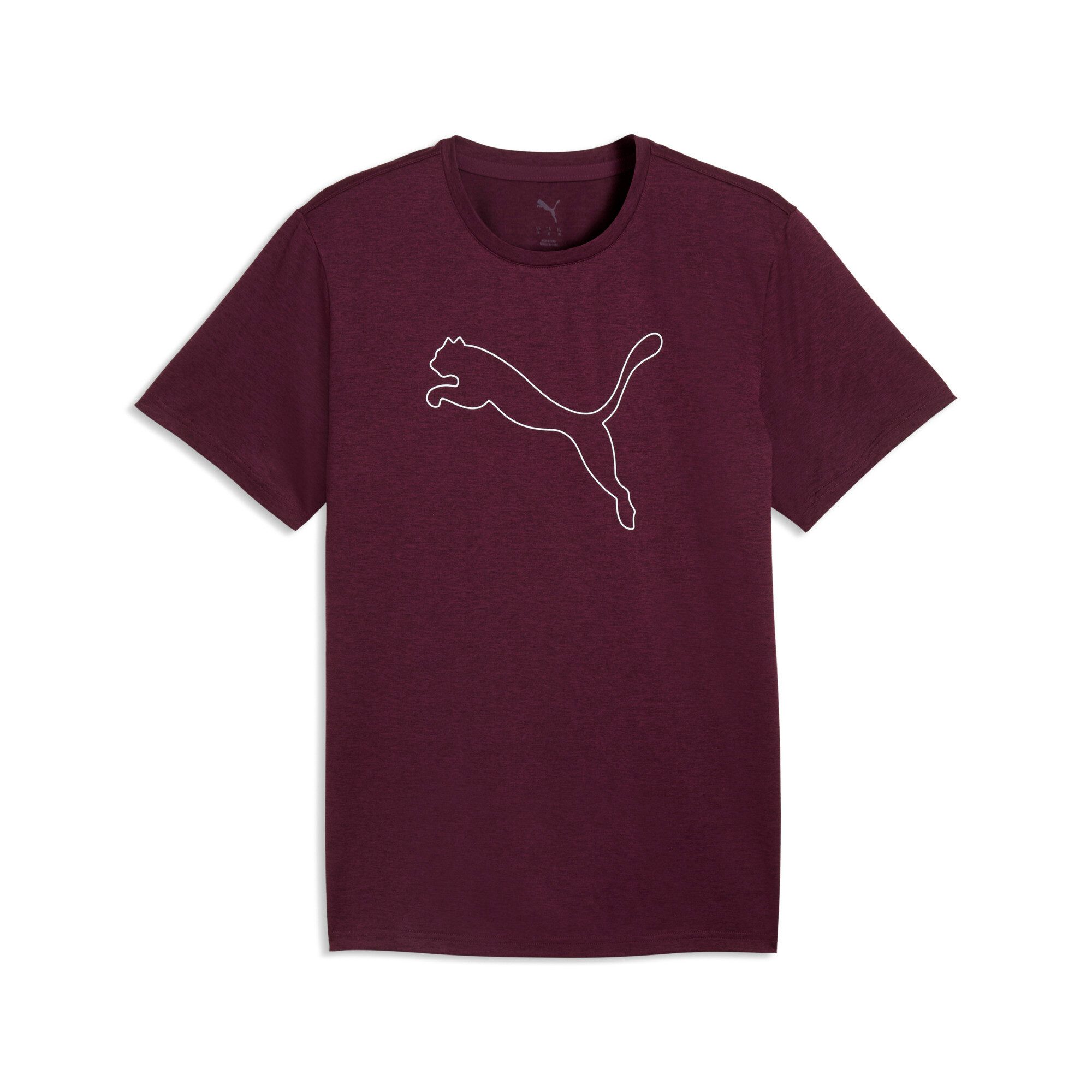 PUMA Trainingsshirt M TAD ESSENTIAL HEATHER CAT TEE (CF LARGE CAT) mit Rundhalsausschnitt, mit Kurzarm, für sportliche Aktivitäten