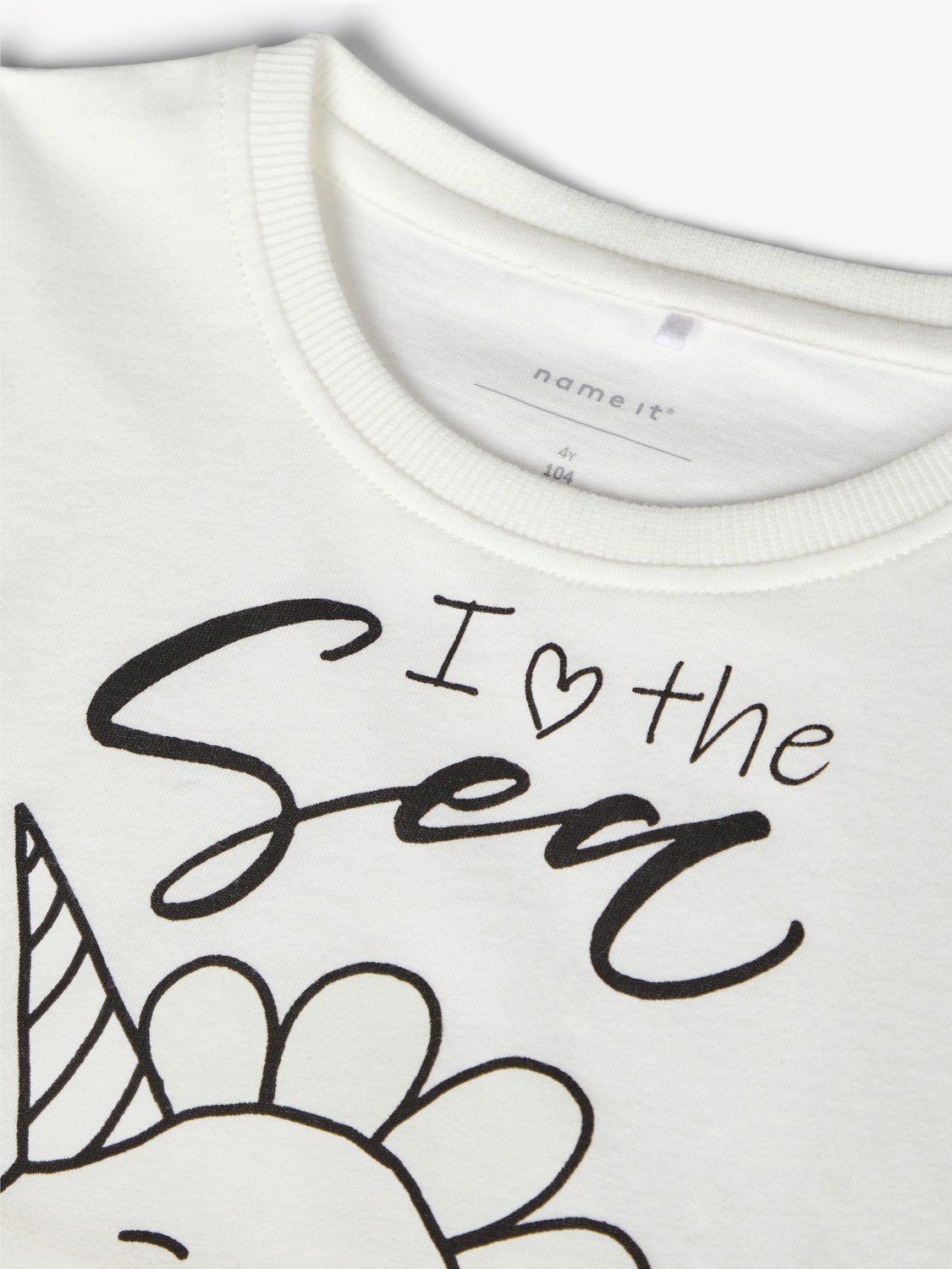 Name It T-Shirt Frontprint Name Baumwolle, Farbeffekten Mädchen mit Einhorn (1-tlg) aus reiner mit T-Shirt It