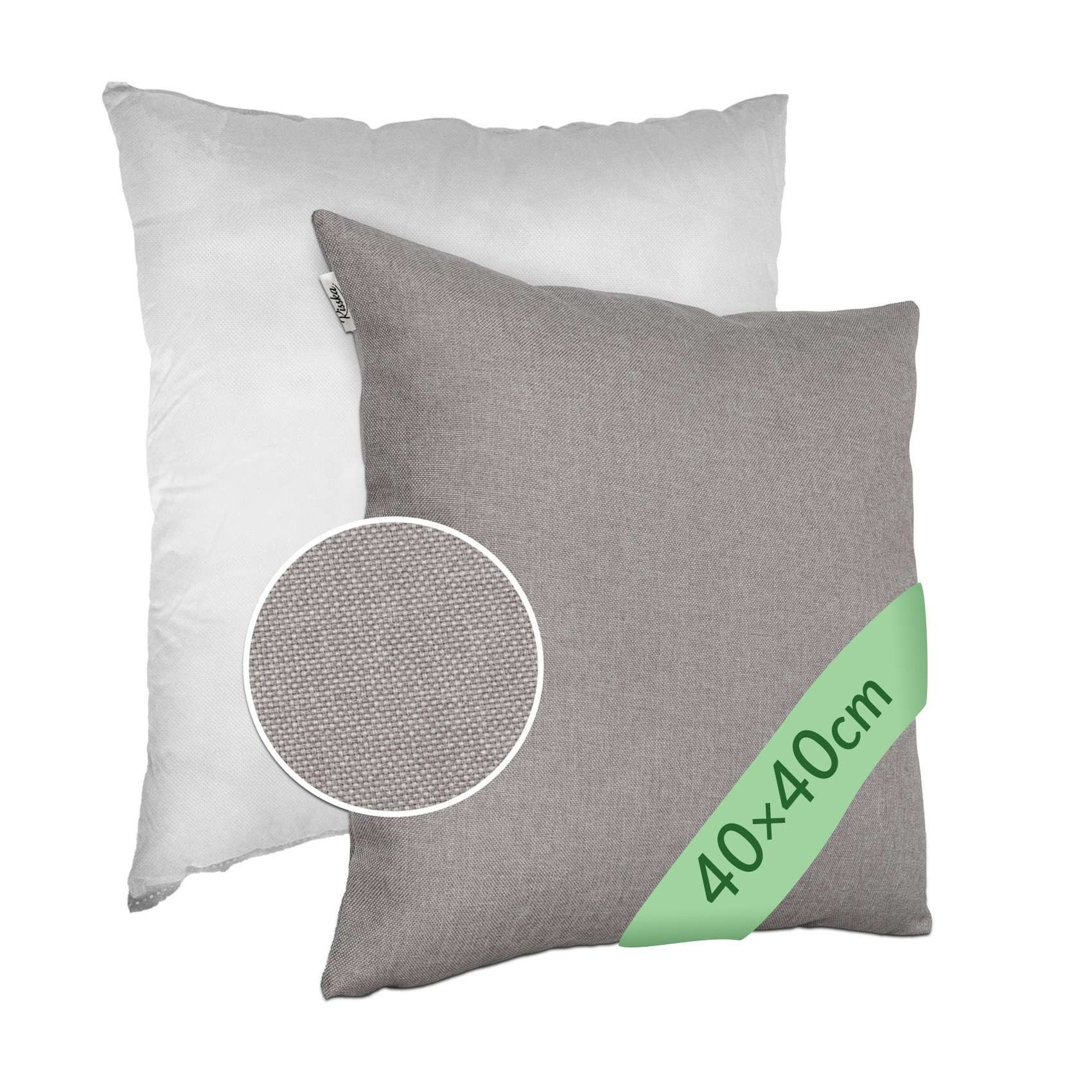 Kisska Dekokissen Kissenhülle TIZI MIT oder OHNE Füllung Kissenbezug Zierkissen, Kissenüberzug - Kissenhusse mit Füllung 40x40cm Tizi Leinen-Optik