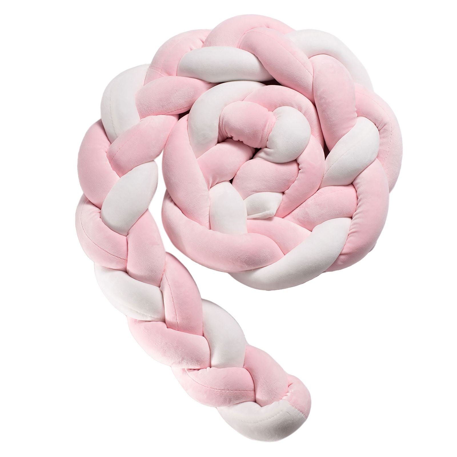 IDIMEX Nestchenschlange SNAKE, Bettschlange pink geflochten in Zopfform aus weichem Samt 180cm Kinder