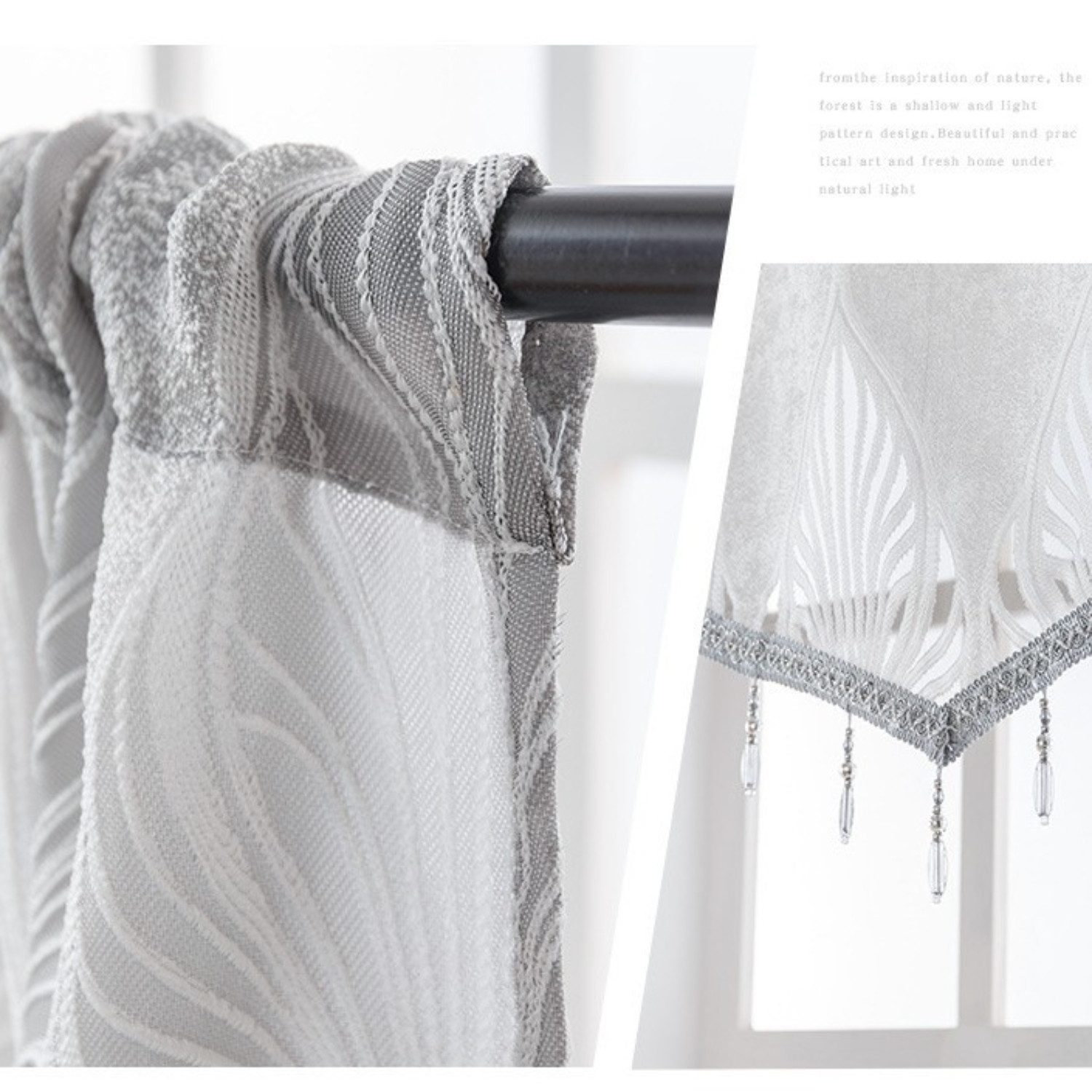 BYSURE Scheibengardine (1 St), Stangendurchzug, Dreieckige Volantvorhänge günstig online kaufen