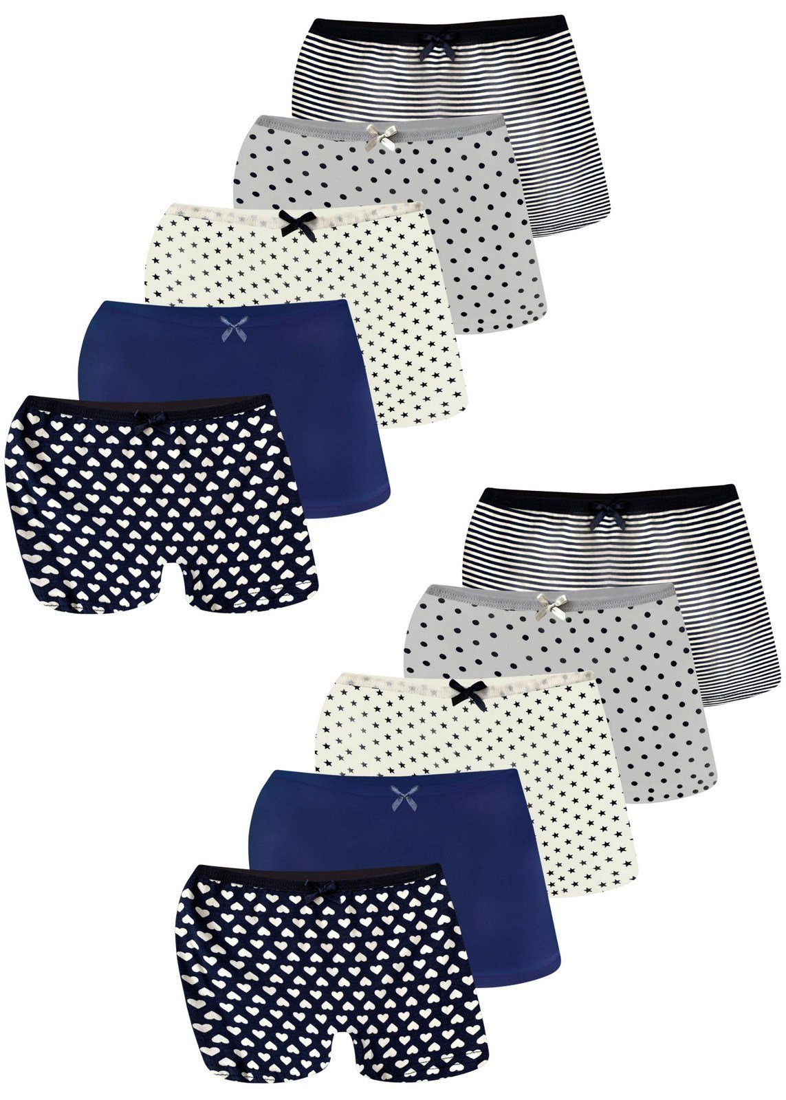 LOREZA Panty 10 Mädchen Pantys Unterwäsche (Spar-Packung, aus Gr.92-158 10-St) Baumwolle