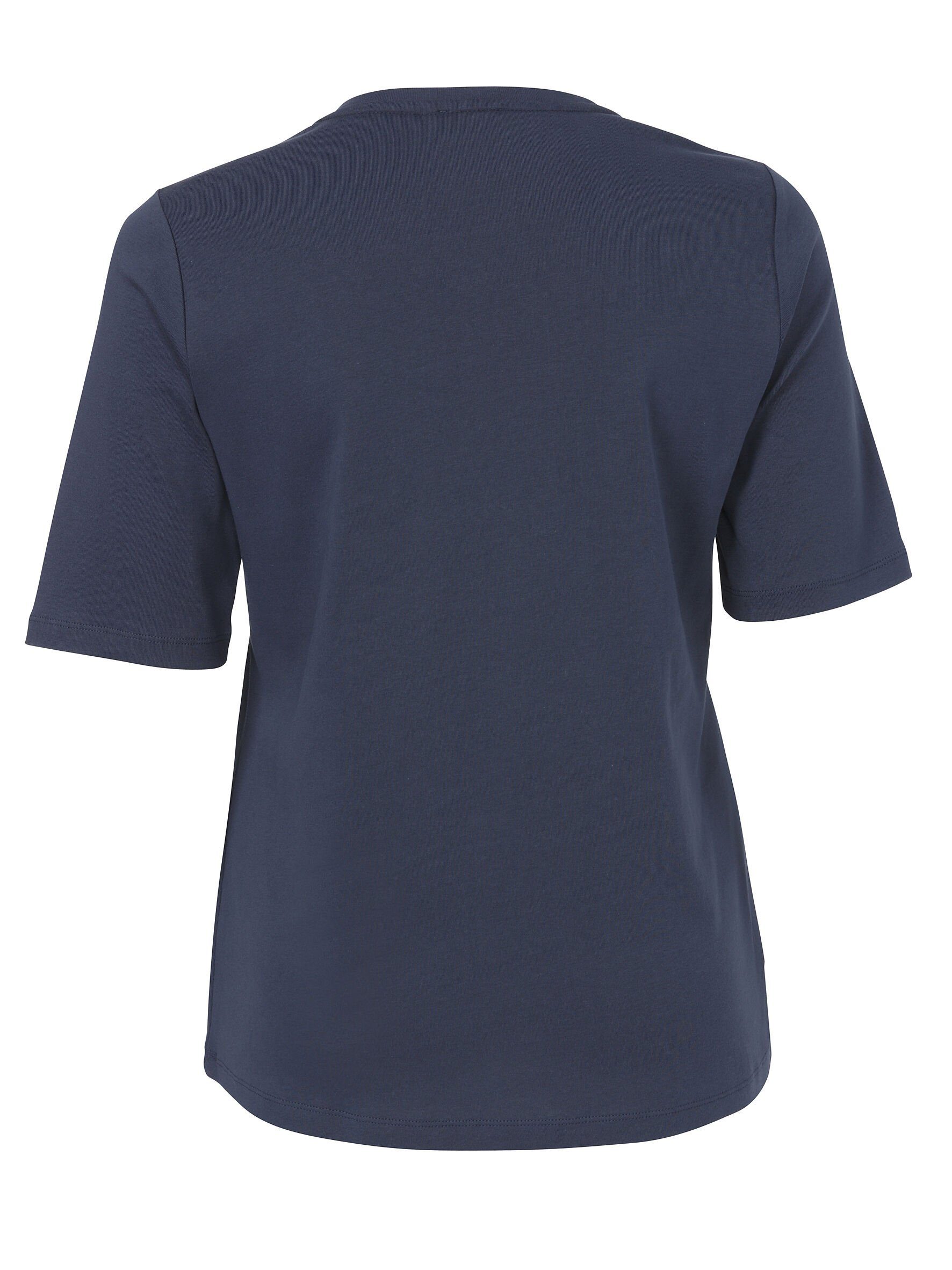 Modisches T-Shirt mit DUE Kurzarmshirt APPIA grafischem Motiv indigo VIA