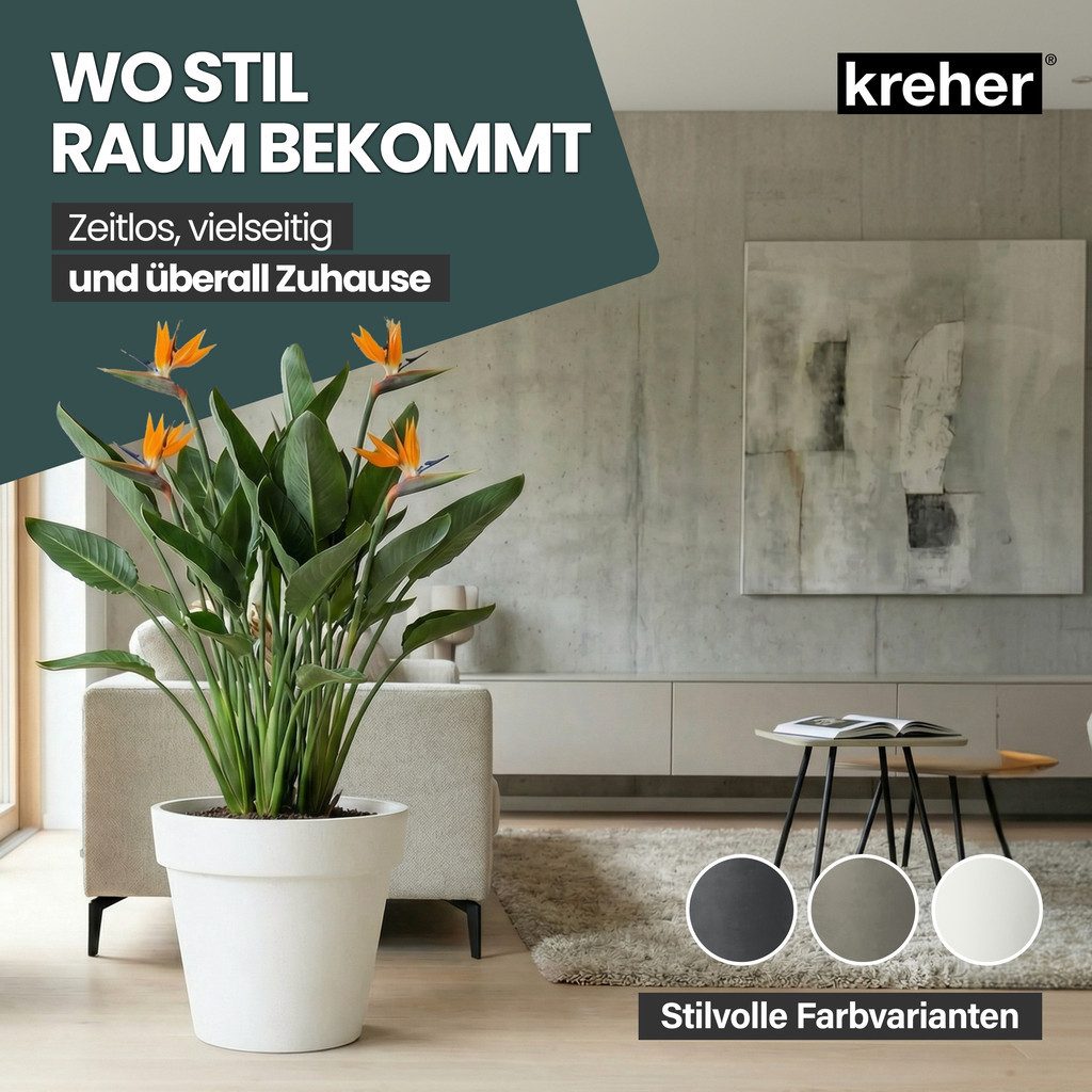 Kreher Pflanzkübel Rollbarer XXL Pflanzkübel "LIKE" Ø 58 cm in verschiedenen Farben (1 St)