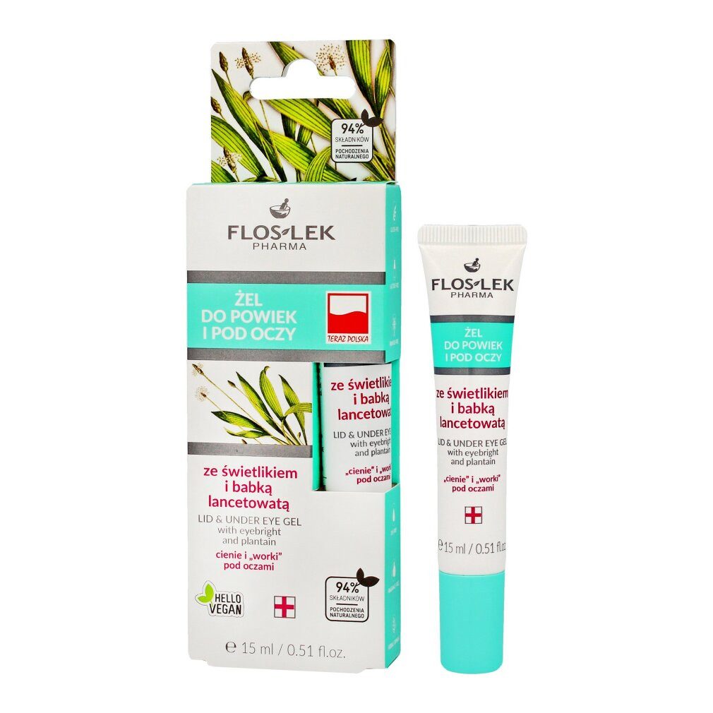 Floslek Körperpflegemittel FLOSLEK Pharma Lid- & Unteraugengel mit Augentrost und Wegerich