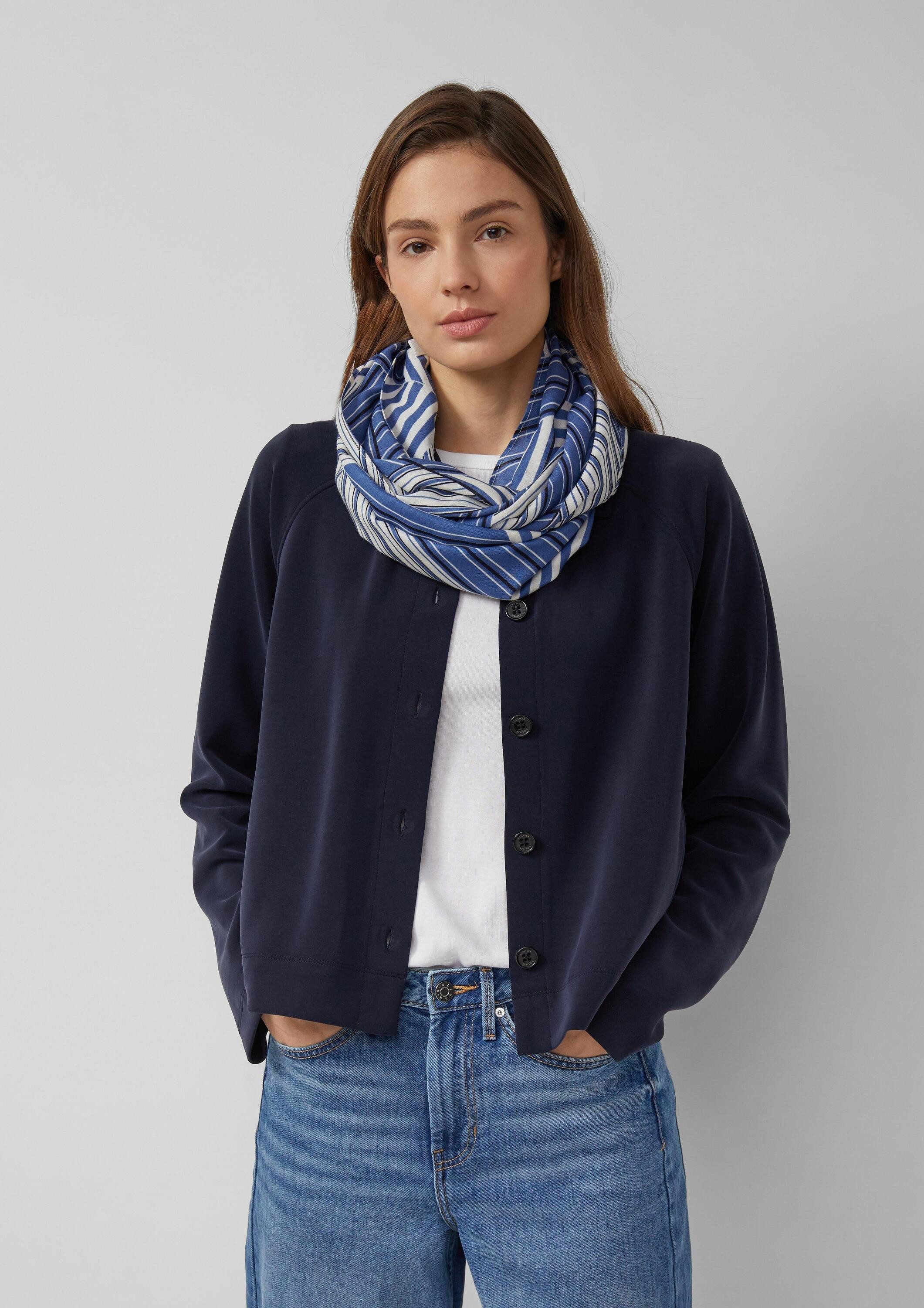 s.Oliver Loop Snood, Gemusterter Loop-Schal aus Viskose günstig online kaufen