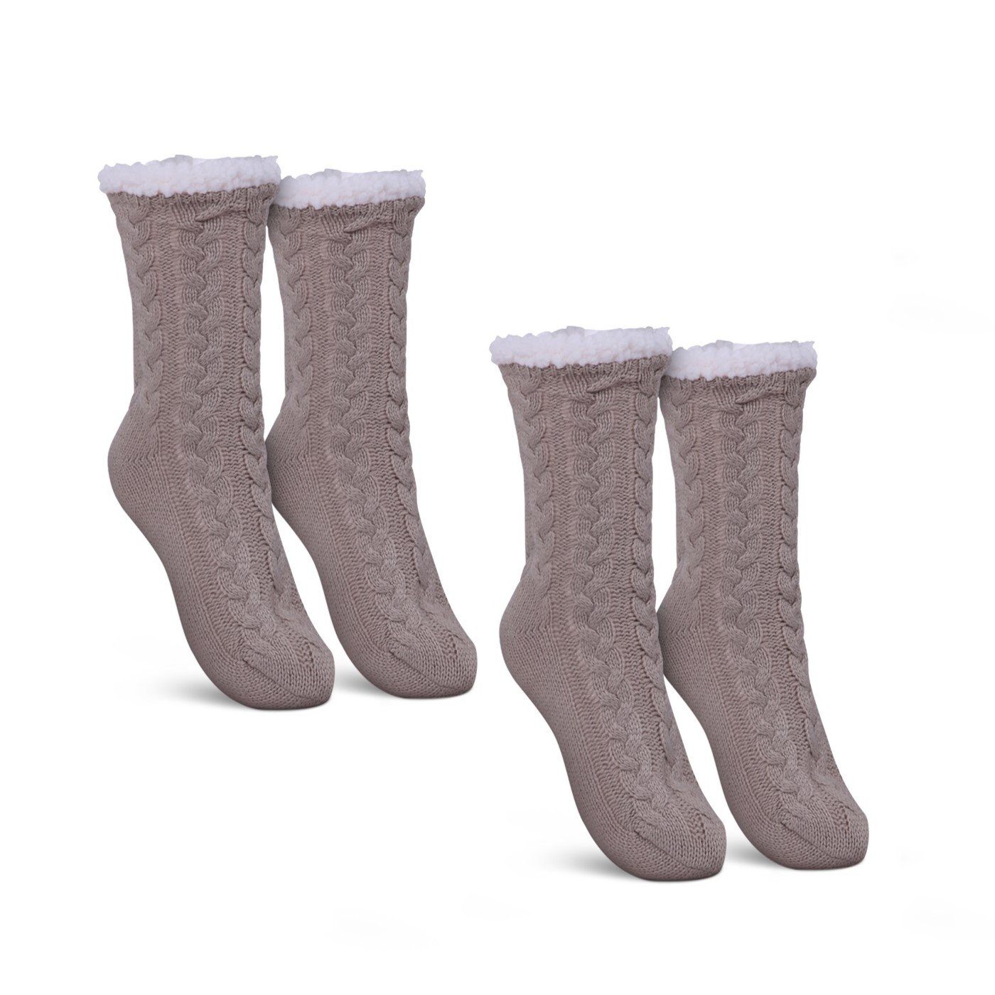 Haussocken Kuschelsocken "Zopfmuster"