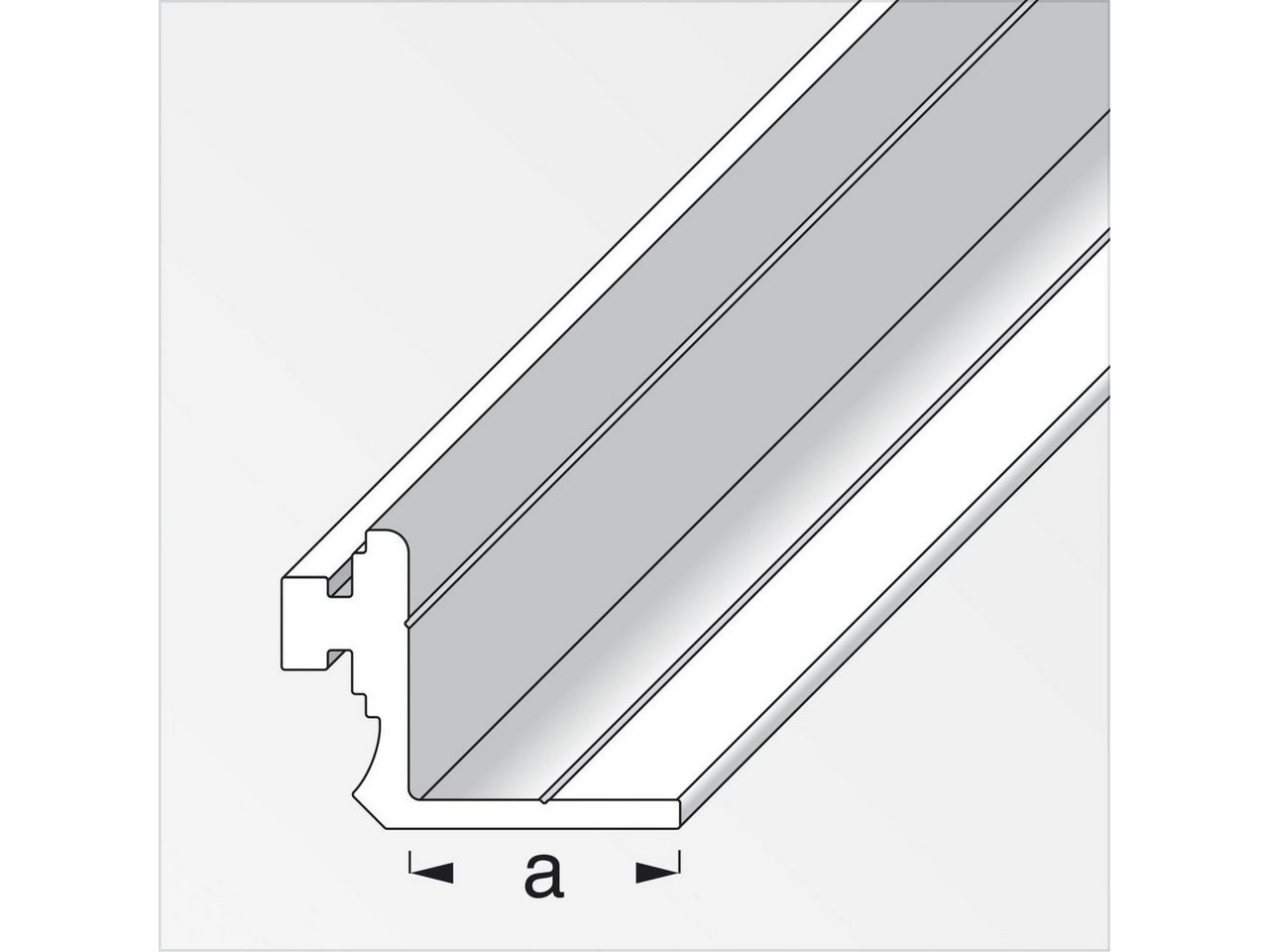 Thumbnail - alfer Abdeckprofil coaxis®-Anschlag-Profil 1 m, 23.5 mm Aluminium roh