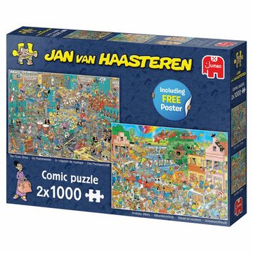 Jumbo Spiele Puzzle Jan van Haasteren Musik-Shop & Urlaubsfieber, 1000 Puzzleteile