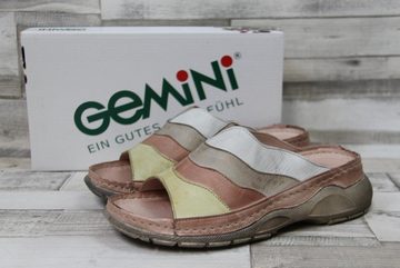 Gemini Gemini bequeme Damen Pantolette beige-rosa-pastellfarben gestreift 40 Pantolette