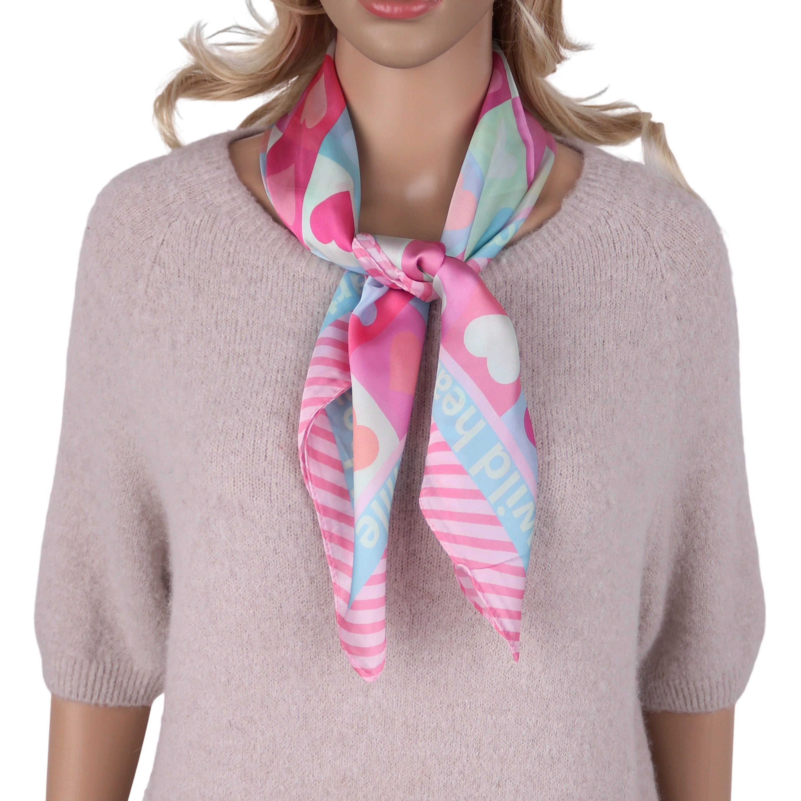 MIRROSI Nickituch Vierecktuch ca. 70x70 cm Leo Muster, Damen Halstuch deal für Frühling,Sommer, Herbst