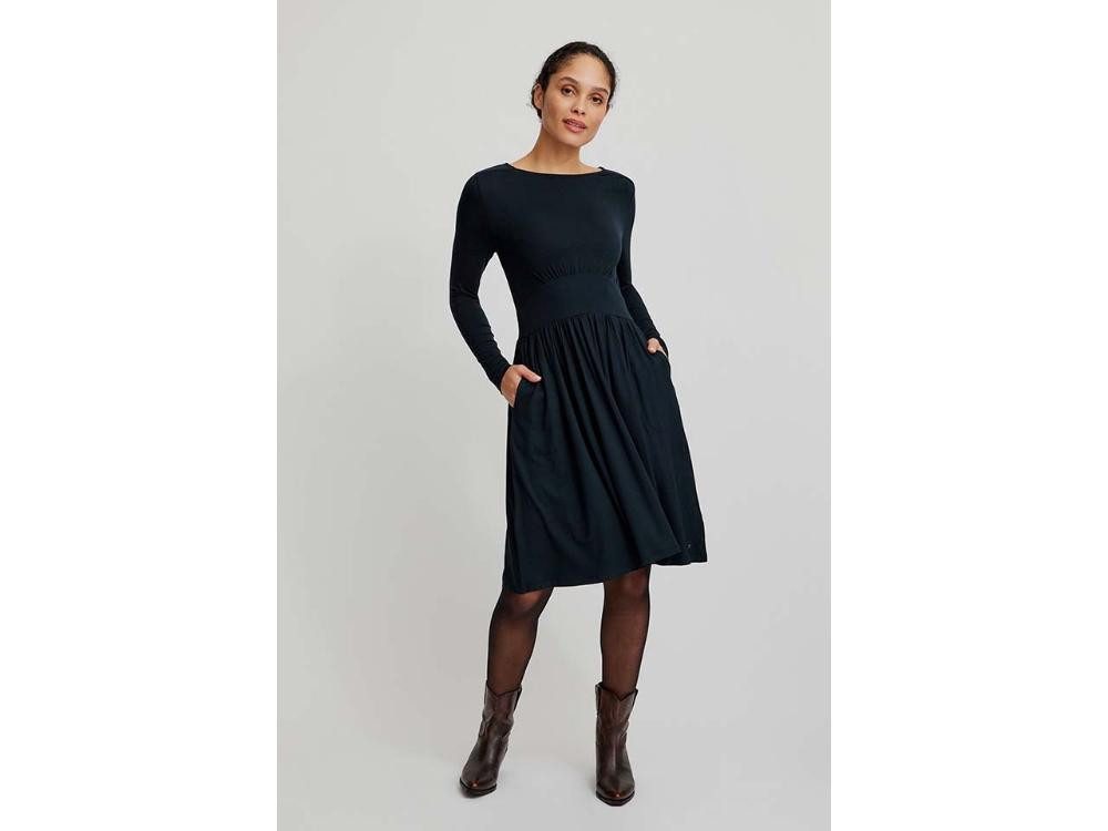 Tranquillo Jerseykleid tranquillo Damen-Midi-Kleid mit tailliertem Bund u