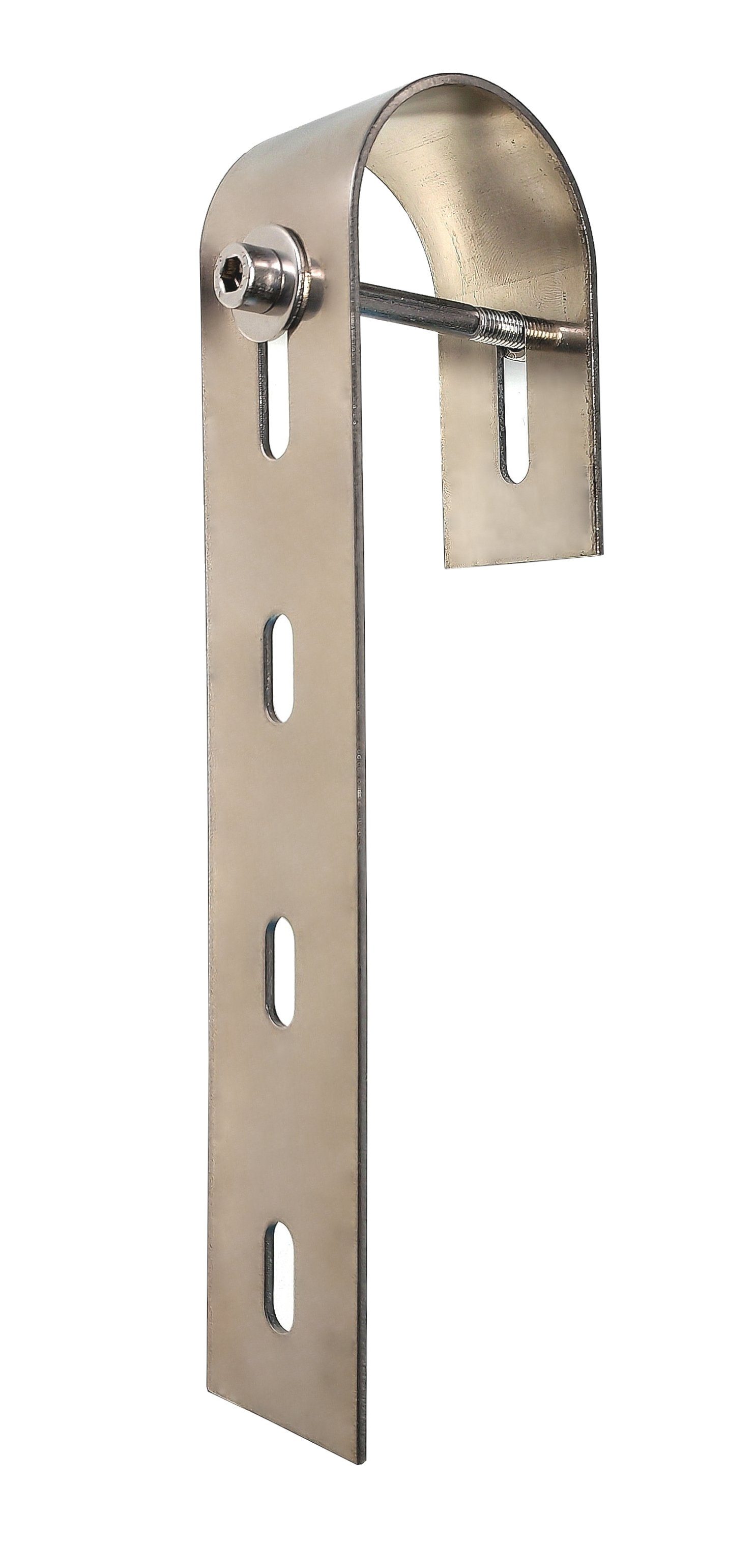 TRANGO Solarmodul-Halterung, (1er Pack ST-0200R Rund Solarmodul Edelstahl Haken, Balkonkraftwerk Halterung für Runde Balkongelände – Universal Solarmodul Haken, Solarpanel Befestigung, Balkon Befestigung in Rund für Geländer bis 50mm Ø, 1-tlg)