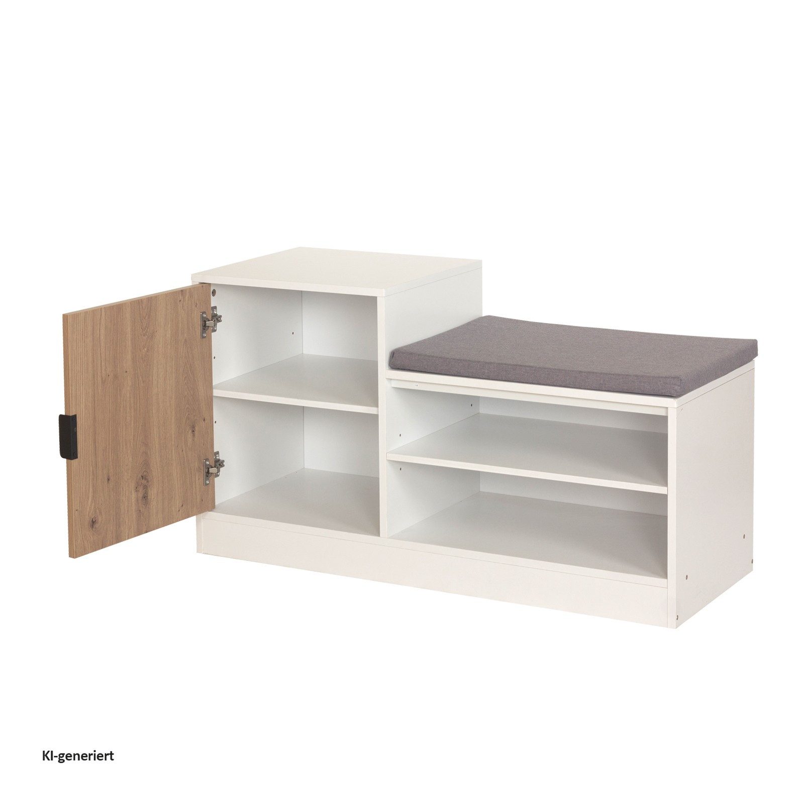 HTI-Living Schuhregal Schuhregal mit Sitzpolster Dana Weiß-Artisaneiche, Stück 1-tlg., Schuhschrank – Bild 4 von 4