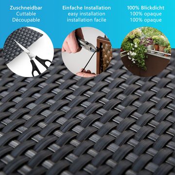 NYVI Balkonsichtschutz Polyrattan Balkon Sichtschutz Privafence Balkonbespannung (1-St) UV-fest, Witterungsbeständig, 100% Blickdicht - Balkonumspannung