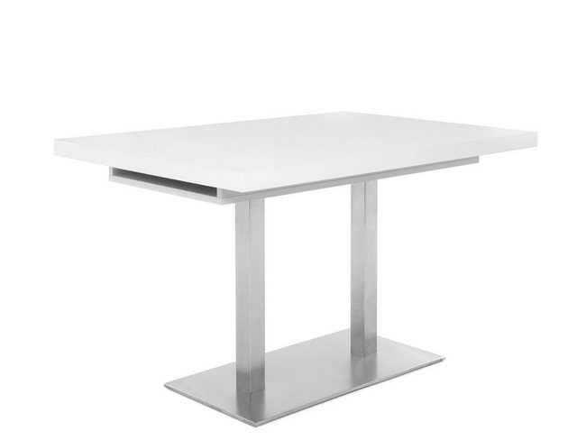 Säulen-Esstisch »Quade«, Säulentisch Gestell Edelstahl Synchronauszug 120(160/200)x80x75 cm Säulen-Esstisch »Quade«, Säulentisch Gestell Edelstahl Synchronauszug 120(160/200)x80x75 cm