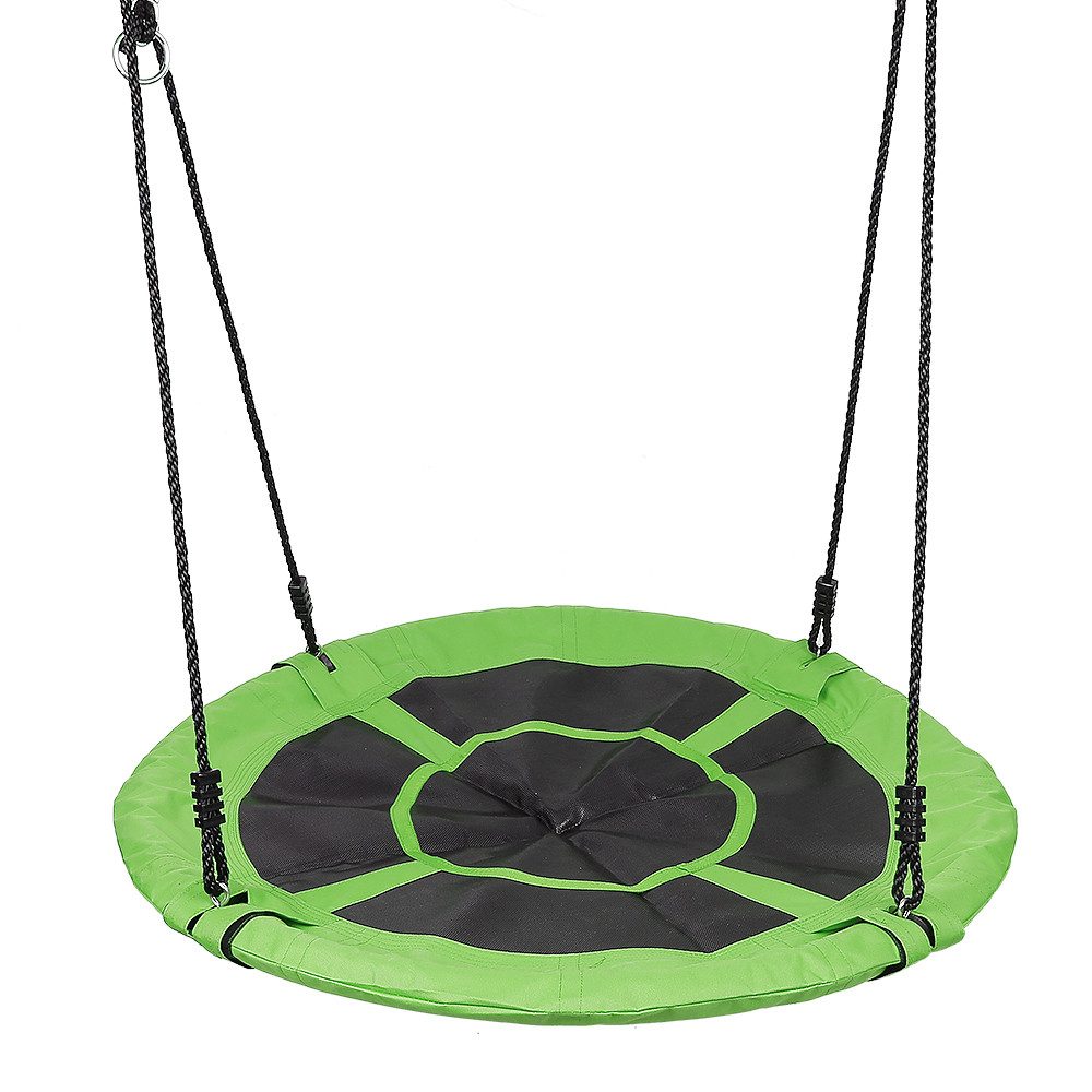 JEOBEST Nestschaukel Runde Hängeschaukel Ø 110 cm, Garten Tellerschaukel, Für Kinder & Erwachsene, verstellbar, draußen