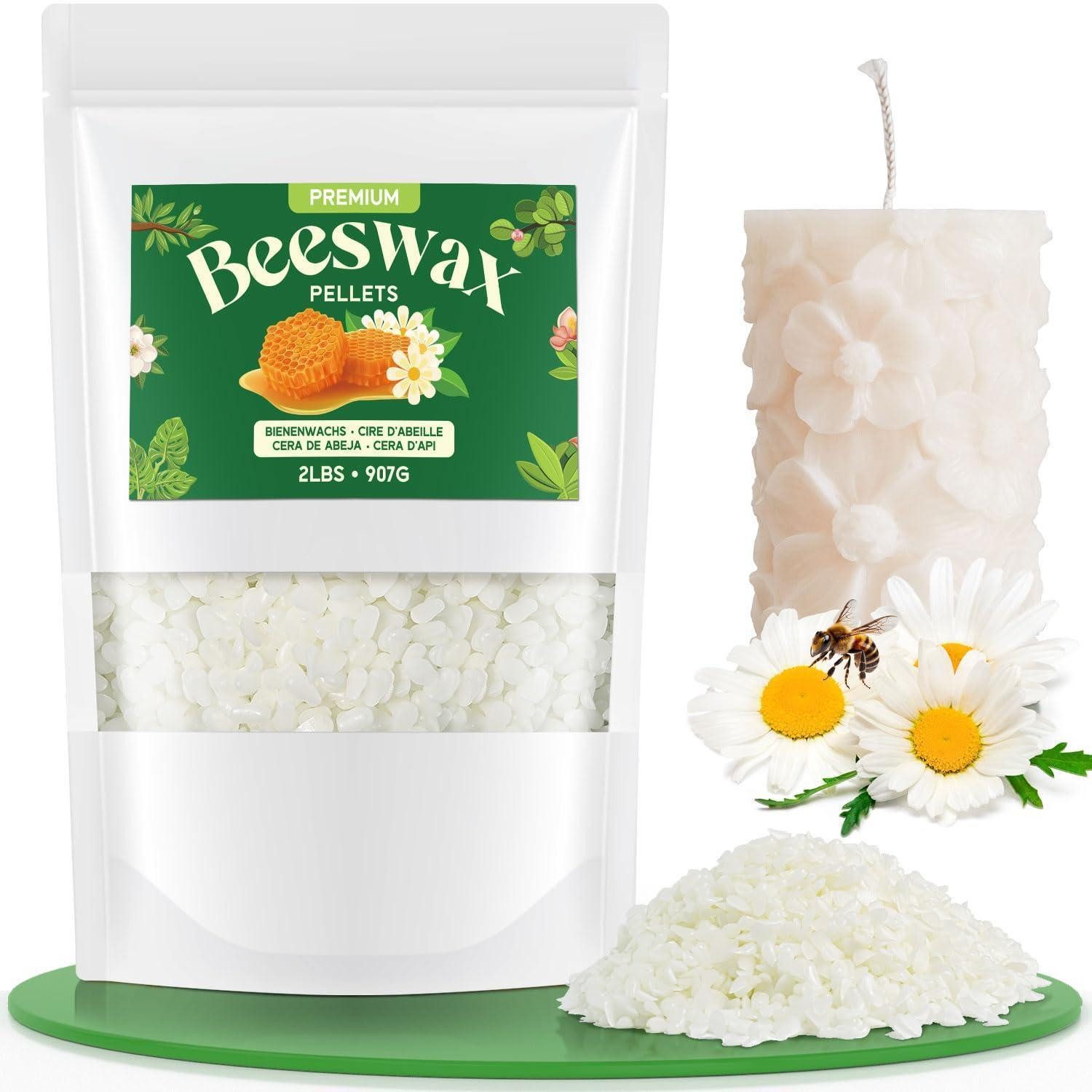 LuxusKollektion Bienenwachskerze Bio Bienenwachs Pastillen Weiß 907g