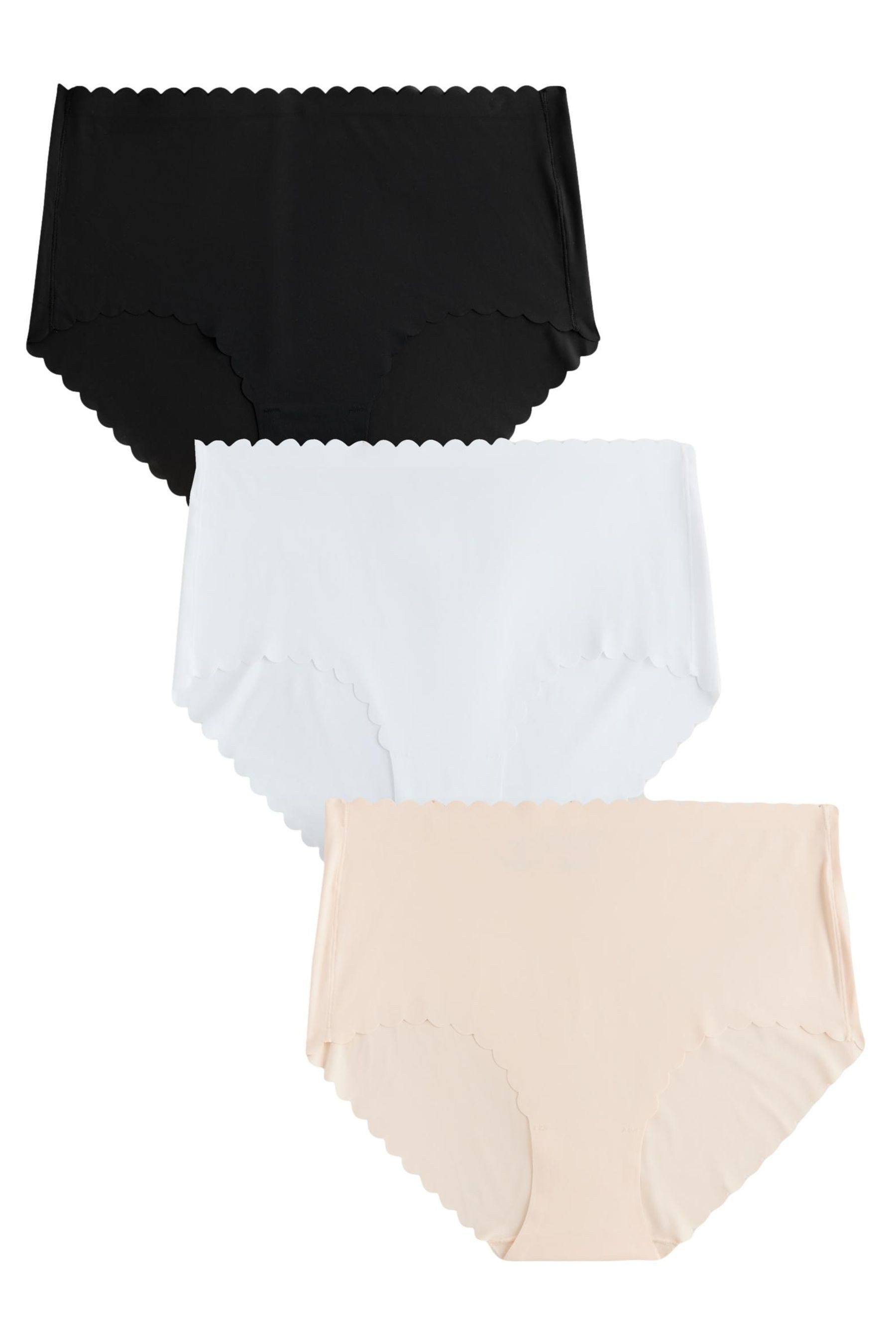 Midislip 3er-Pack Nahtlose Slips mit Bogenkante, Midi