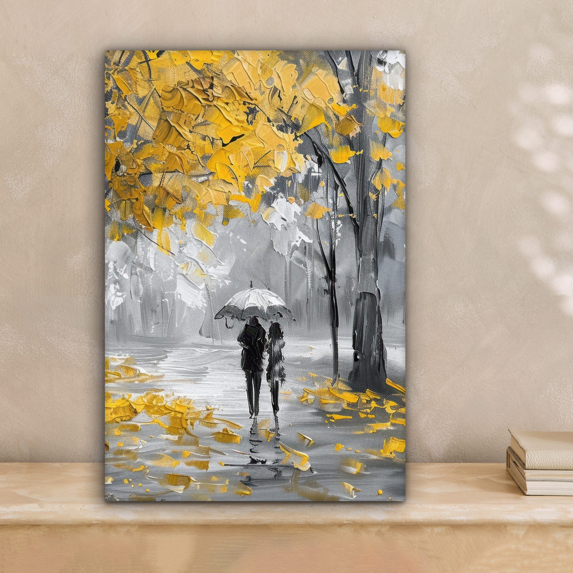 OneMillionCanvasses® Leinwandbild Natur - Gelb - Park - Schwarz - Weiß, Fot günstig online kaufen