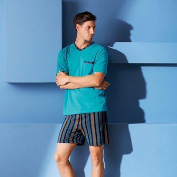 Erwin Müller Pyjama Herren-Shorty Single-Jersey Streifen