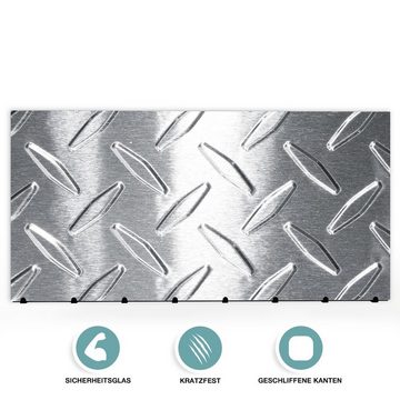 Primedeco Garderobenpaneel Magnetwand und Memoboard aus Glas Stählerne Metallplatte