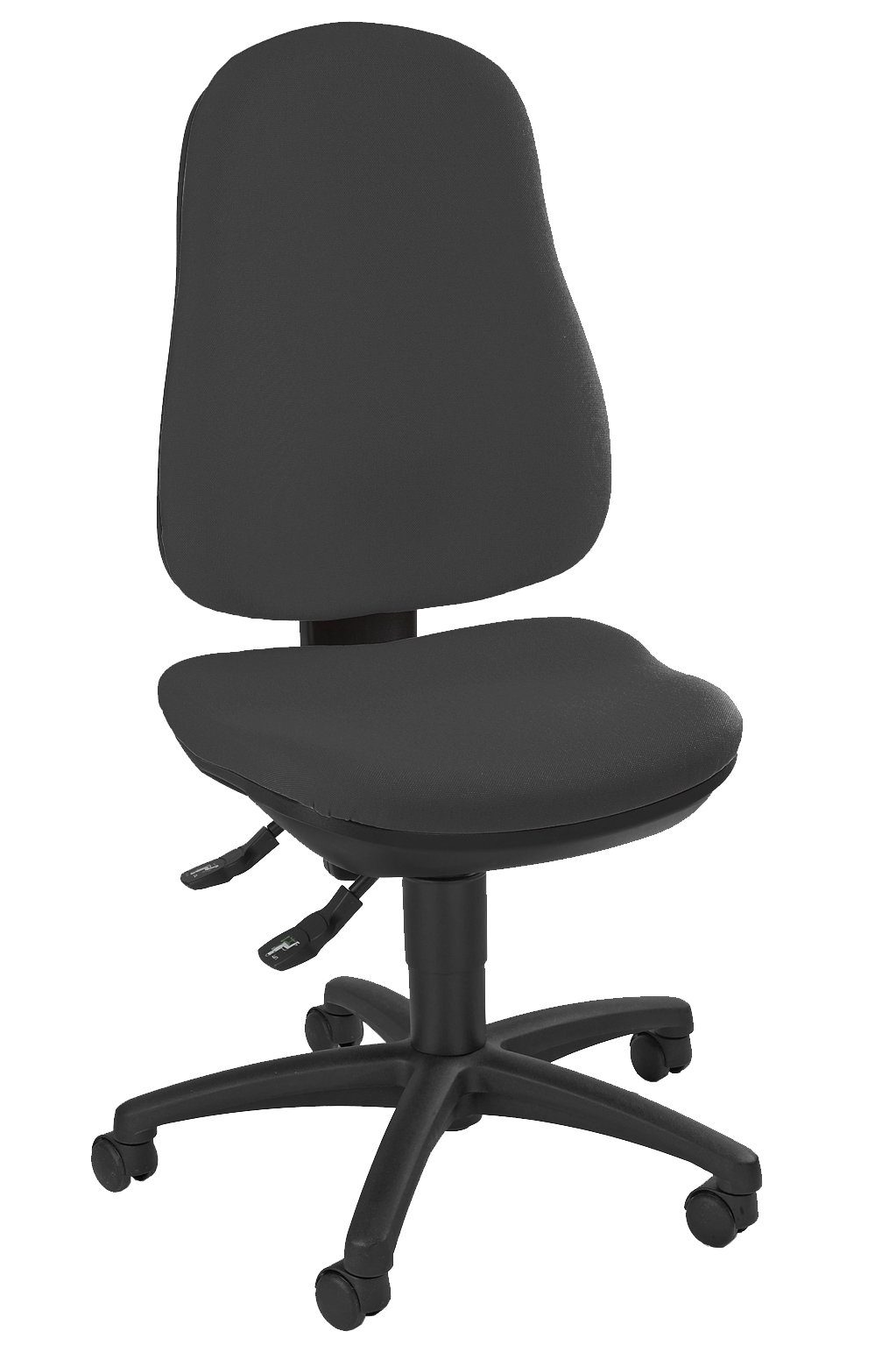 Steelboxx Drehstuhl Bürodrehstuhl mit Bandscheiben Sitz Schreibtischstuhl (1), Sitz- und Rückenflächen sind ergonomisch geformt, Sitzhöhe stufenlos verstellbar Bezug: Anthrazit