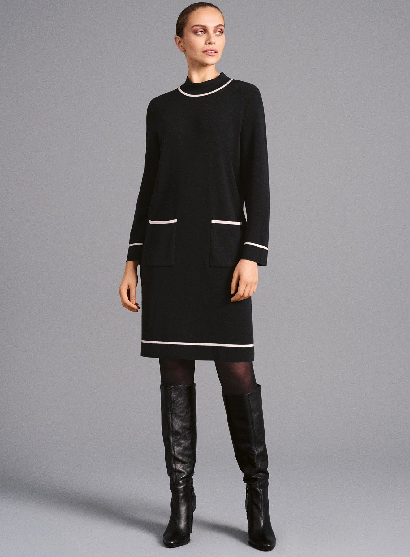 Faber Strickkleid Strickkleid mit Kontrastblenden mit Kontrastblenden günstig online kaufen