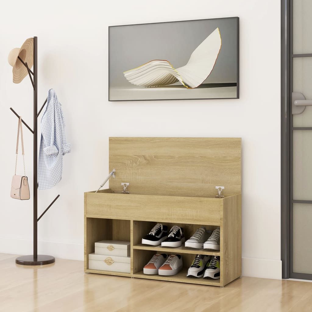 vidaXL Schuhschrank 80 x 30 x 45 cm Schuhregal Schuhschrank Flurschrank Schuhbank Sonoma E