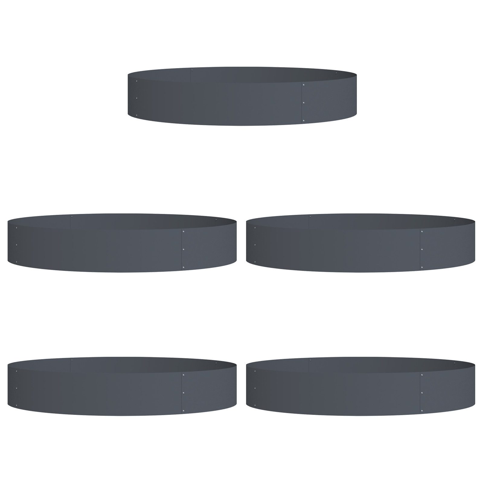 vidaXL Blumentopf Anthrazit Metalltopf Anthrazit Metall günstig online kaufen