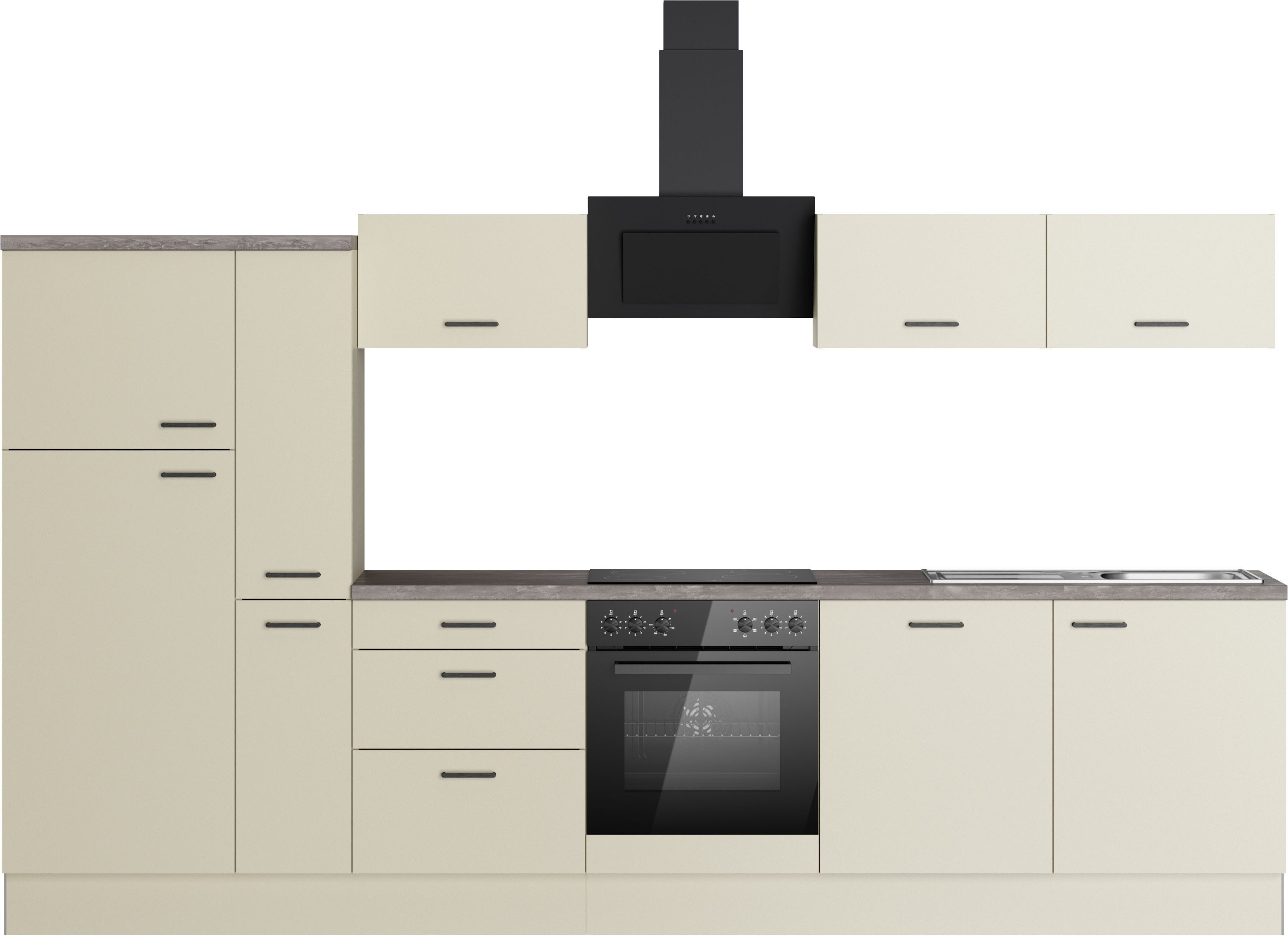 KOCHSTATION Küchenzeile KS-Sion, Breite 330 cm, schnelle Montage mit OPTIsnap, wahlweise mit E-Geräten
