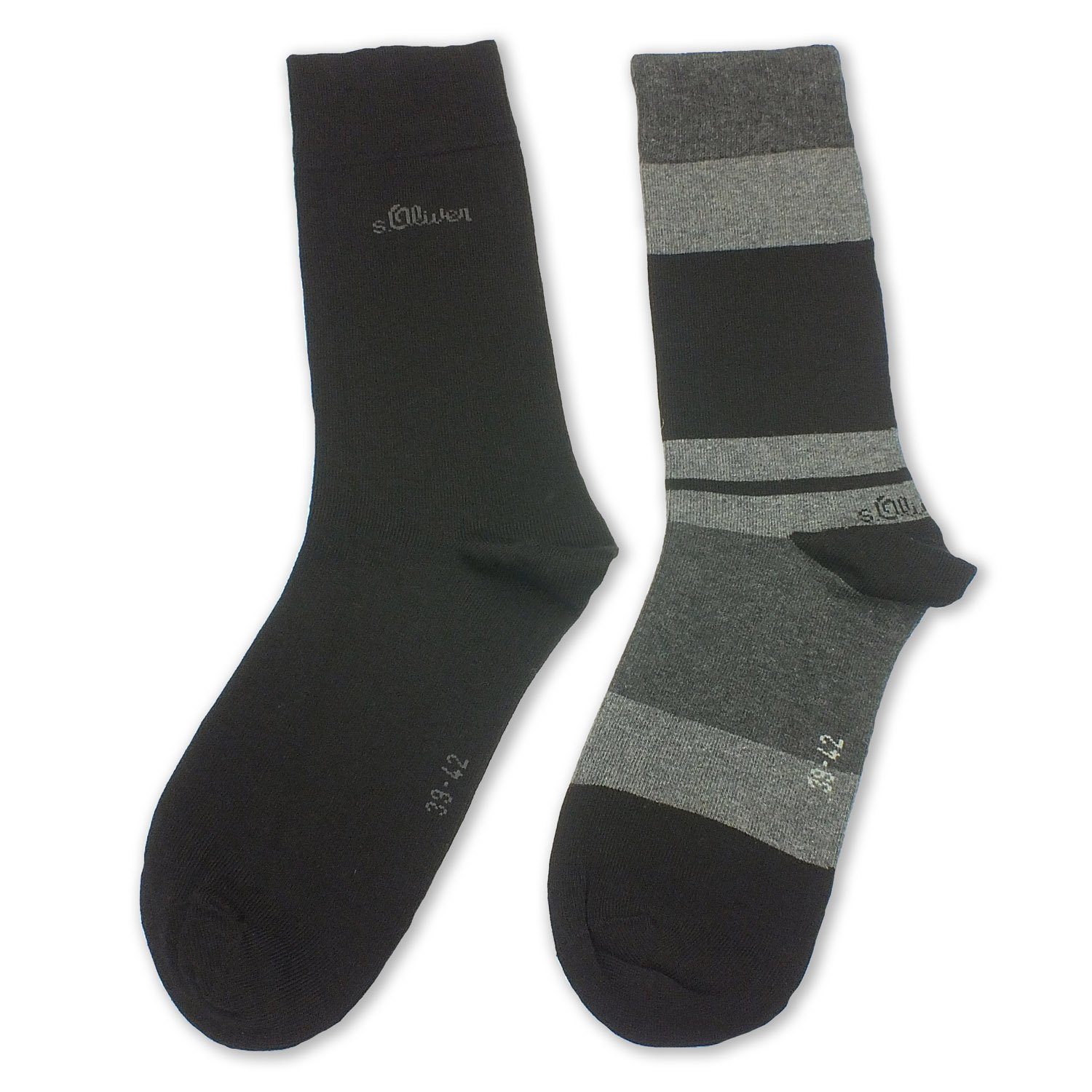 s.Oliver Langsocken S20242 (Packung, 2-Paar, 2 Paar) Herren Business Socken Baumwolle 05 black