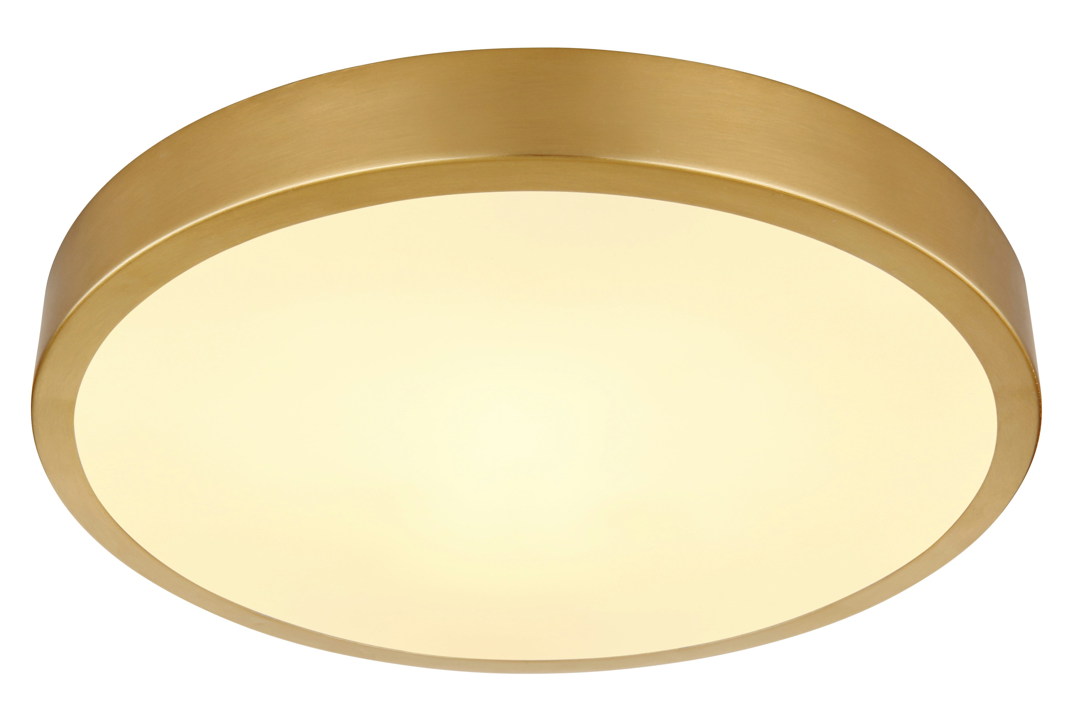 GLOBO LIGHTING Deckenleuchte TIBEY, LED fest integriert, Warmweiß, Deckenlampe messingfarben 3000K ø: 170mm Kunststoff opal