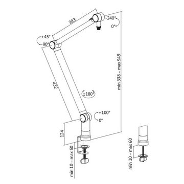 LogiLink Mikrofonständer AA0127 Professioneller Mikrofonarm, (1-tlg), an den Gelenken verstellbar 3/8" + 5/8" Scherenarm Aufhängungsfedern 360°