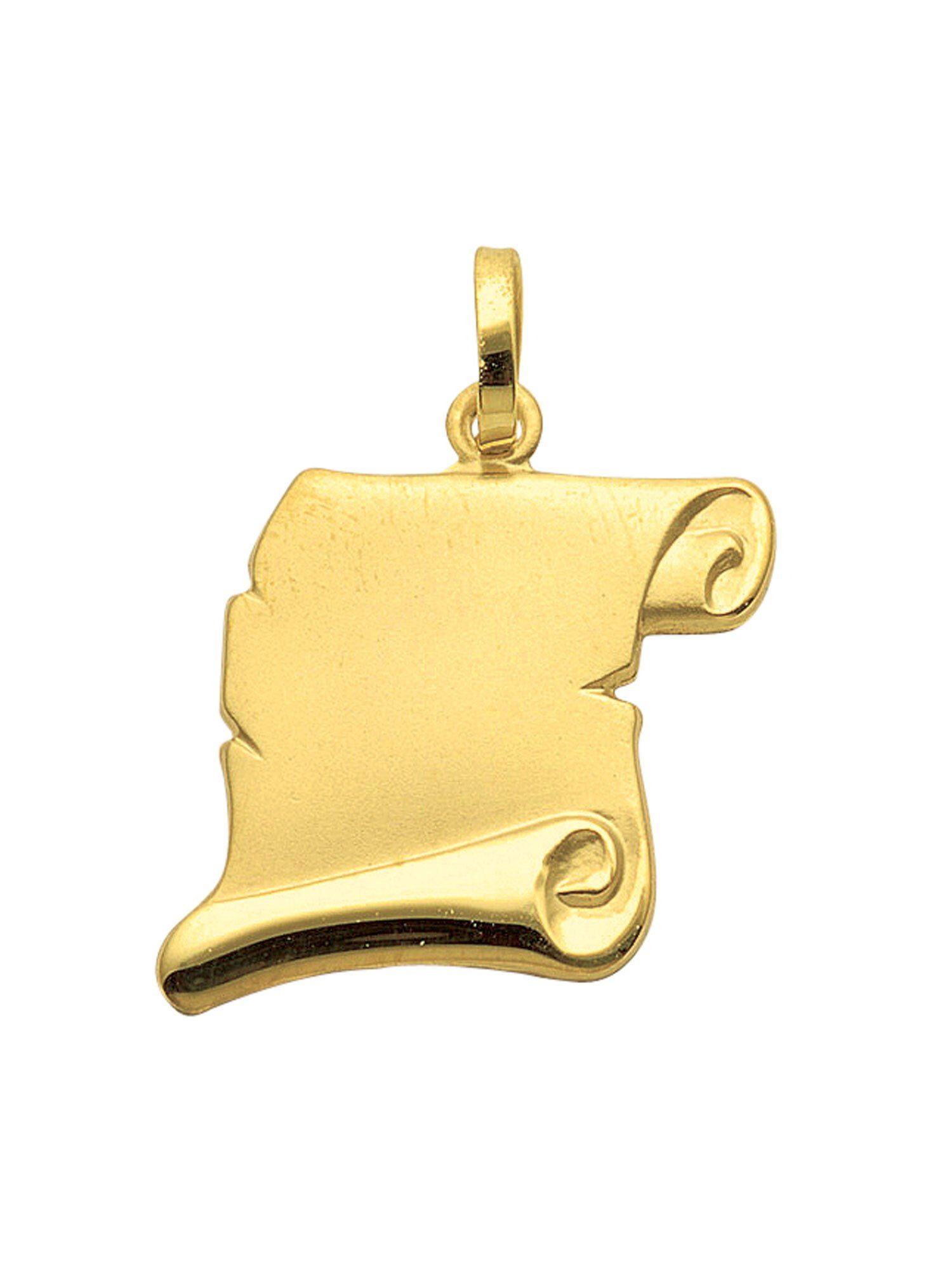 Adelia´s Kettenanhänger 333 Gold Gravurplatte Anhänger, Goldschmuck für Damen