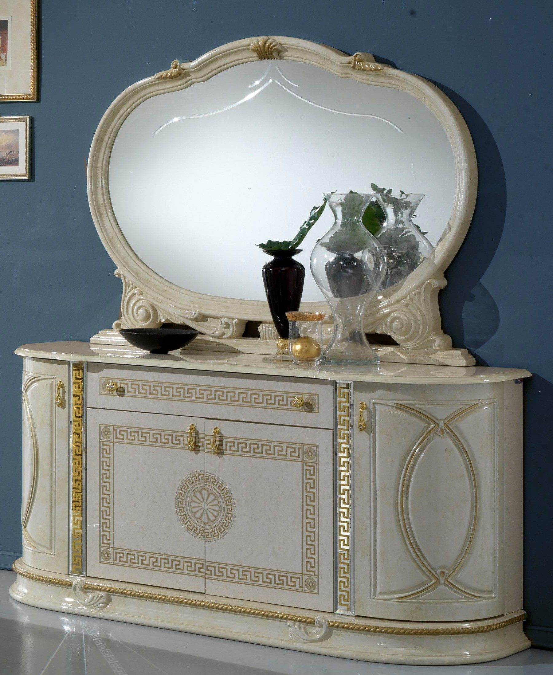 Interdesign24 Barockspiegel Venus (im Barock-Stil, mit Goldverzierungen), in Beige/Gold Hochglanz