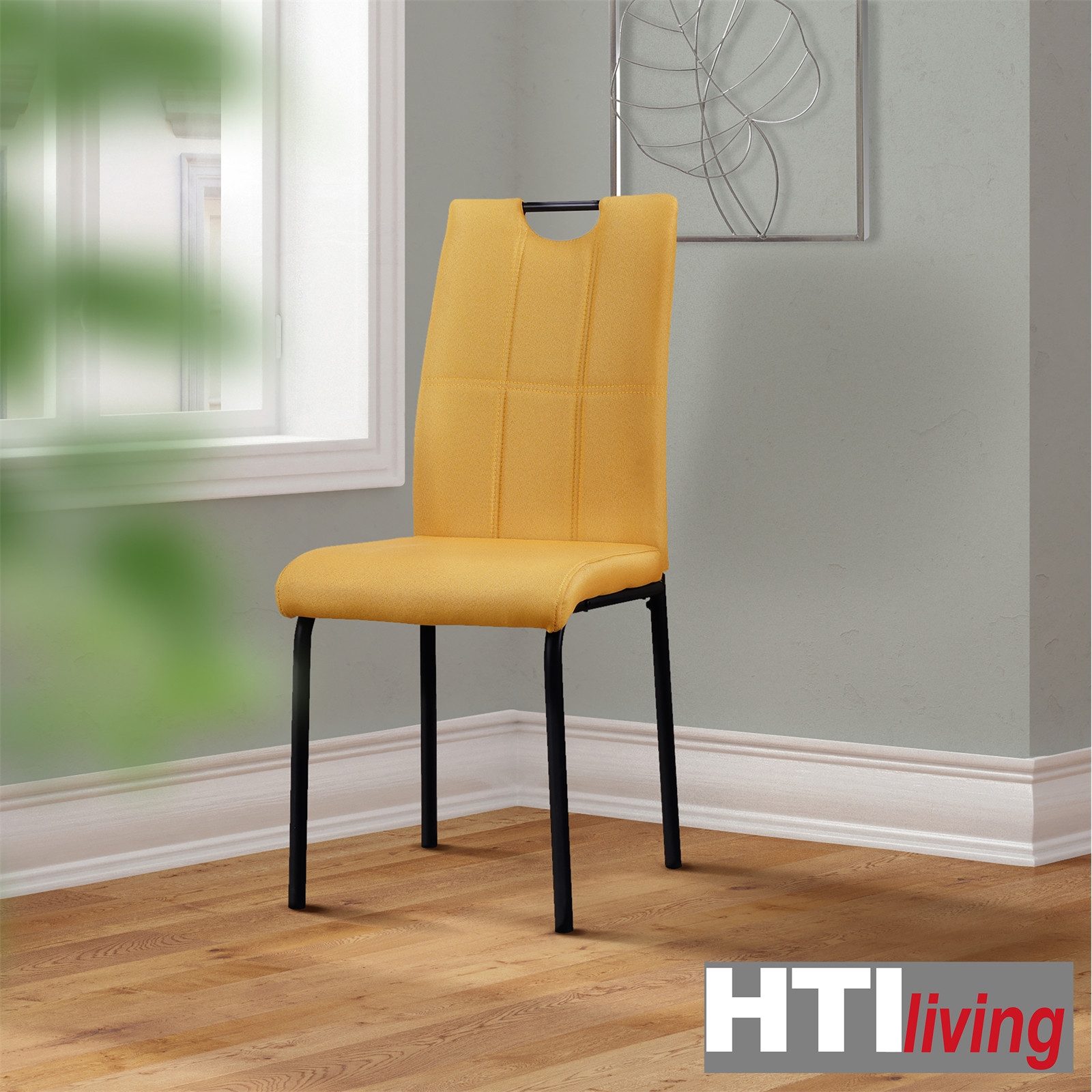 HTI-Living Polsterstuhl Esszimmerstuhl Denton Webstoff Gelb 4er-Set (Set, 4 St), Polsterstuhl