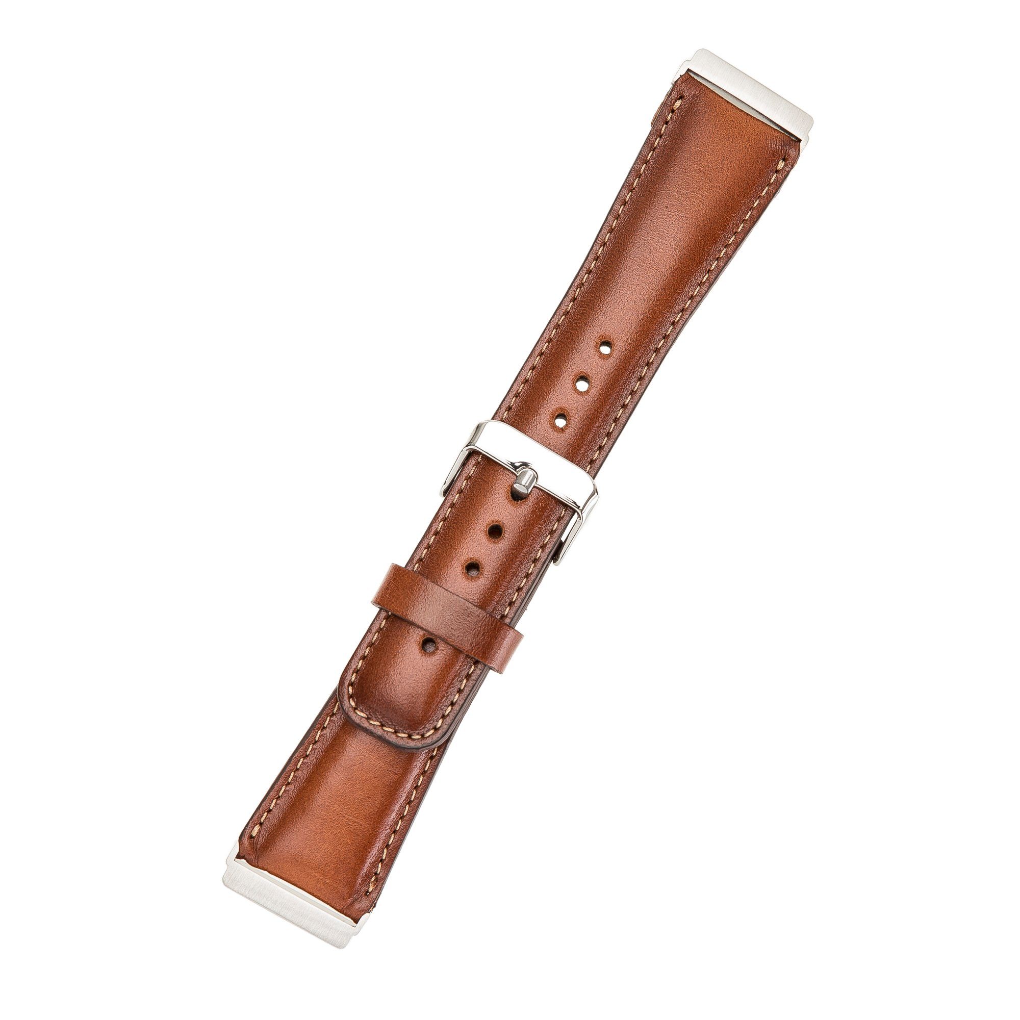 Armband / Versa Renna 4 Leather 2 Fitbit Ersatzarmband & / 3 Smartwatch-Armband Echtes Braun Leder Sense