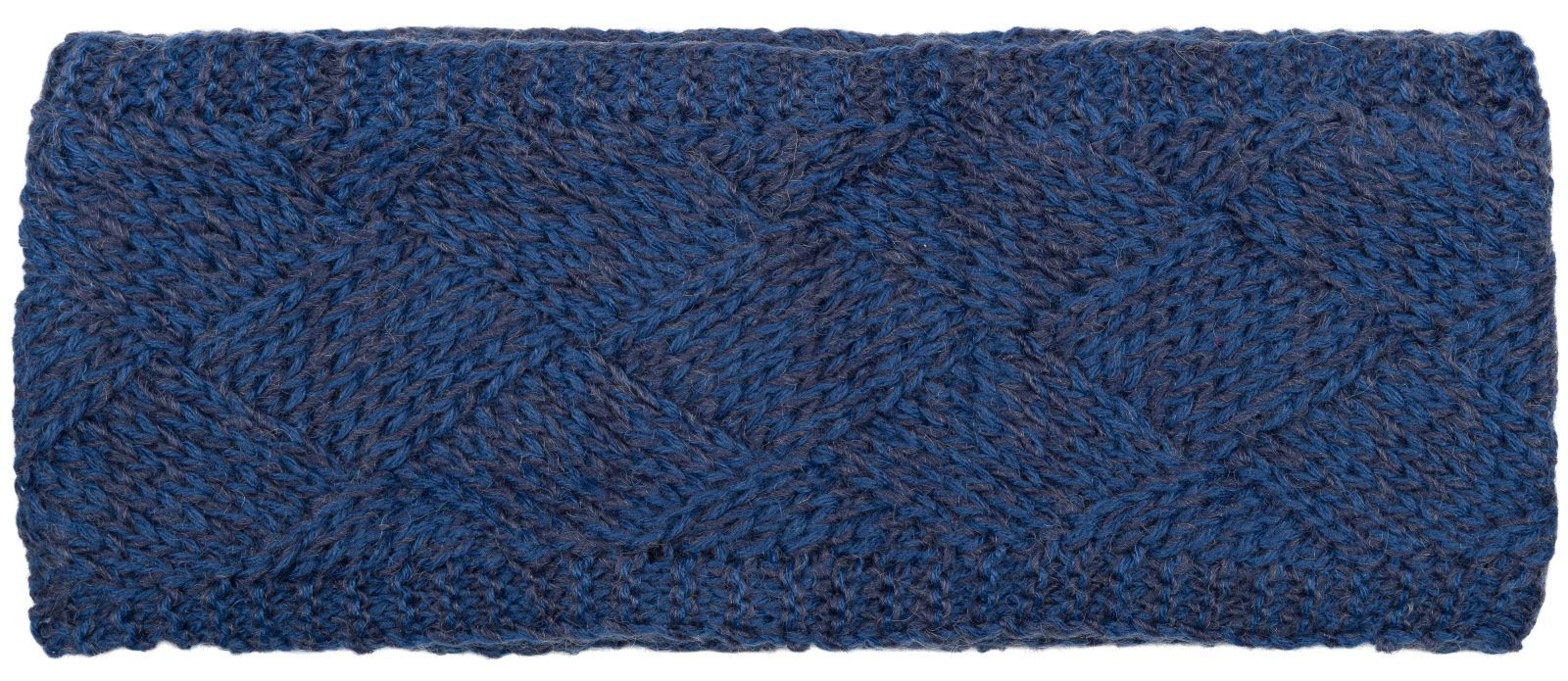 styleBREAKER Stirnband (1-St) Strick Stirnband mit Rauten Muster Jeansblau