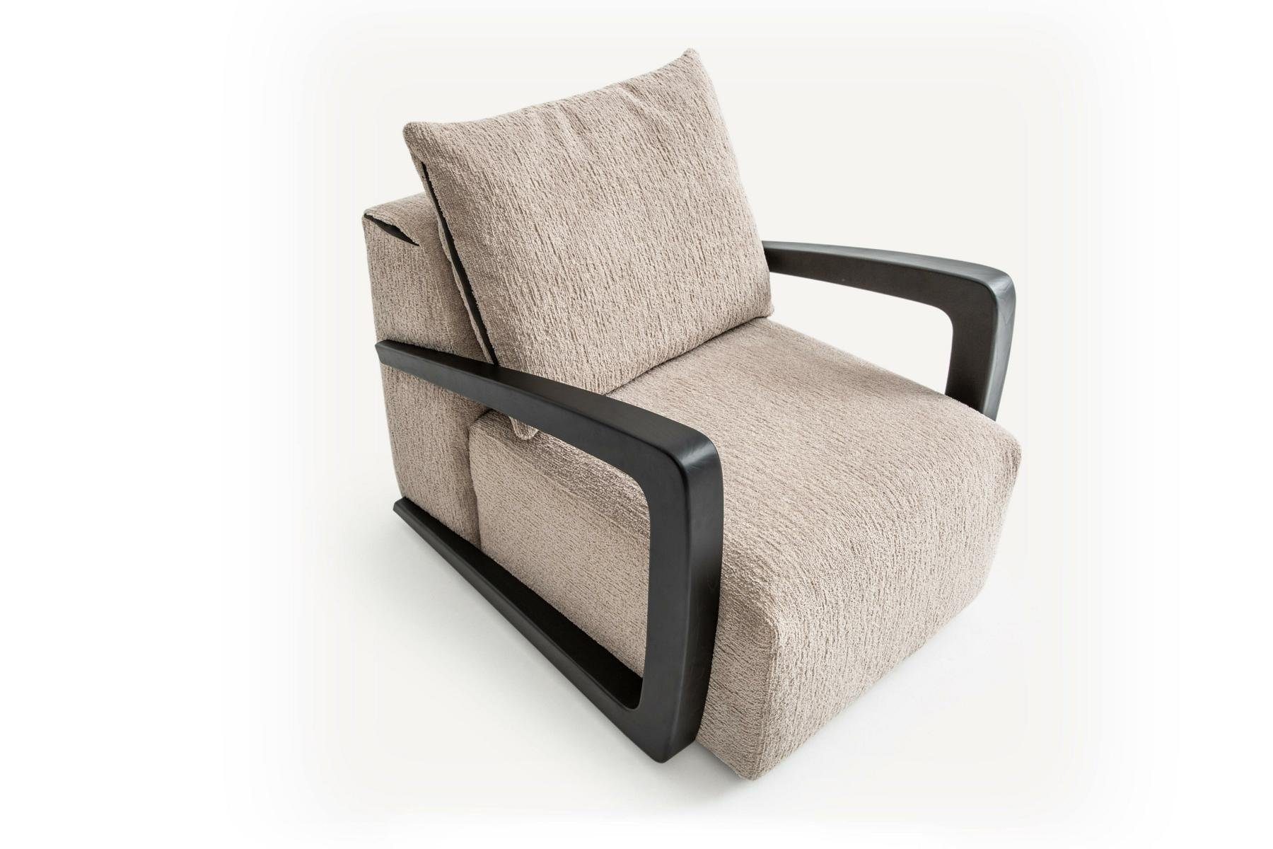 JVmoebel Sessel Designer Sessel Polster 1 Sitz Textil Wohnzimmer Stil Modern Neu (Sessel), Made in Europe