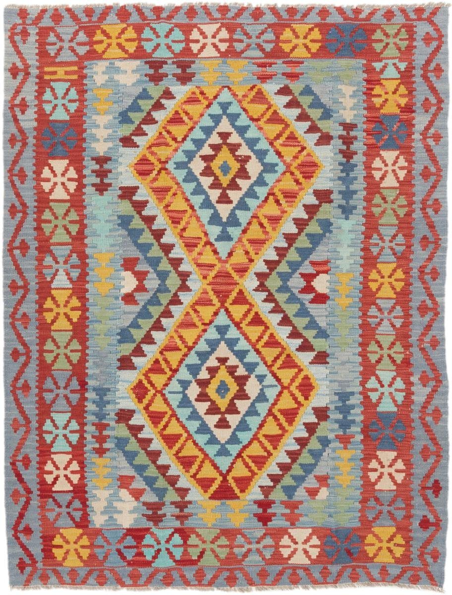 Orientteppich Kelim Afghan 132x168 Handgewebter Orientteppich, Nain Trading, rechteckig, Höhe: 3 mm