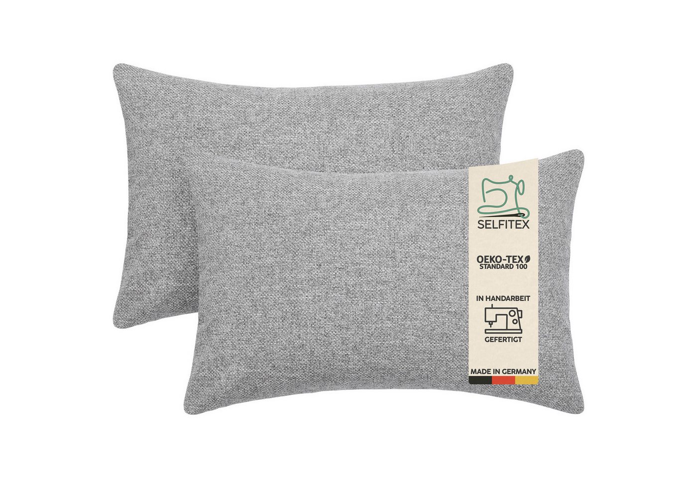 Selfitex Dekokissen 2er Set, 30x50/40x40/40x60/50x50 inkl. Füllkissen, Farben zur Auswahl, robuster Polsterstoffbezug mit weichen Füllkissen
