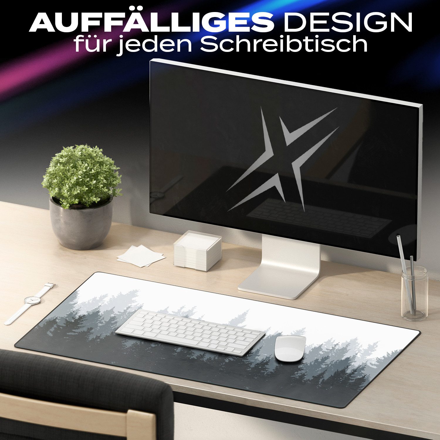 MAXLVL Gaming Mauspad 900 x 400mm - Fransenfreie Ränder - rutschfest (Großes Mousepad präzises und langlebiges Large Mouse Pad), Rutschfeste Schreibtischunterlage für Gaming und Büro