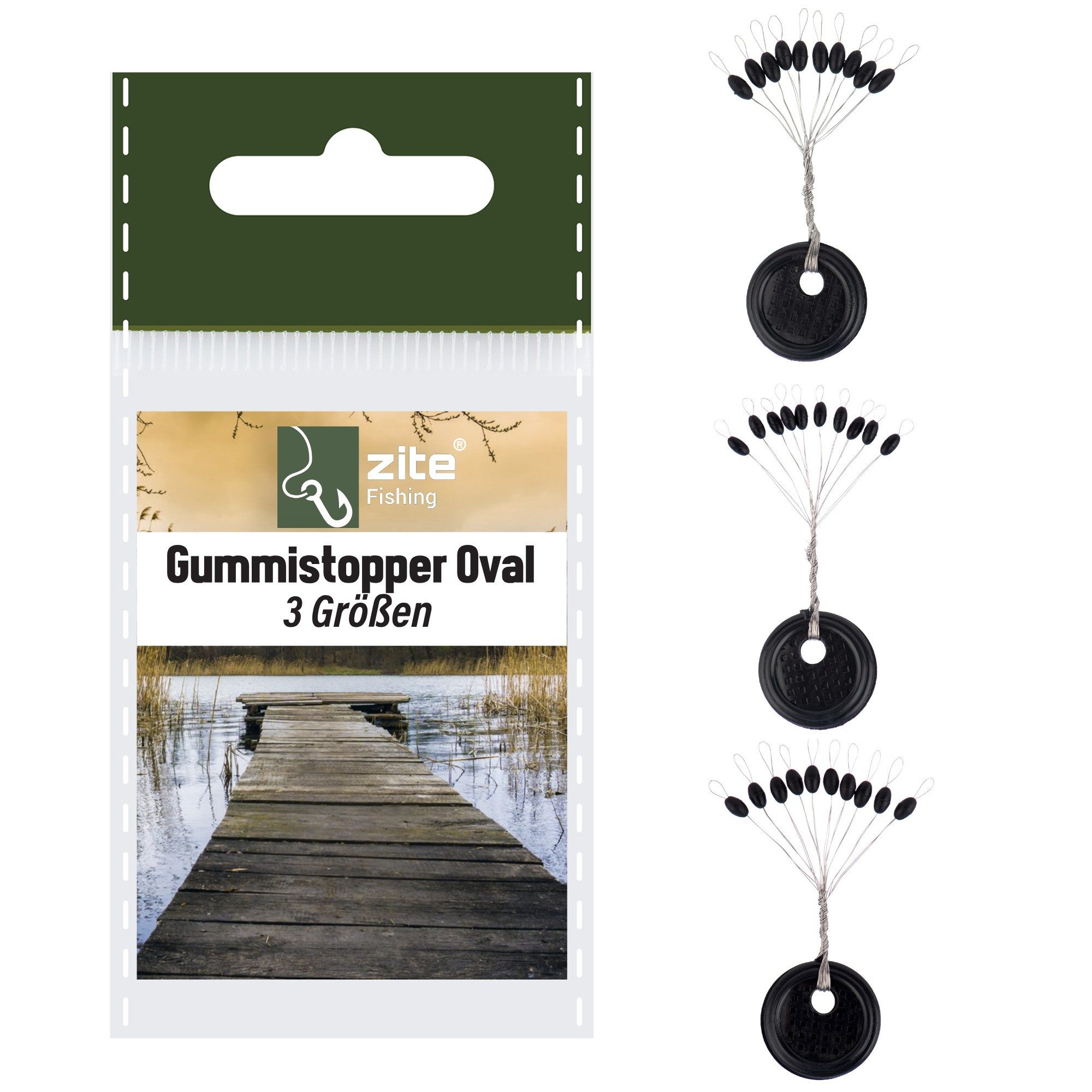 Zite Шнур стопор 3 Gr. oval oder zylindrisch Gummistopper schwarz Silikon Angelzubehör