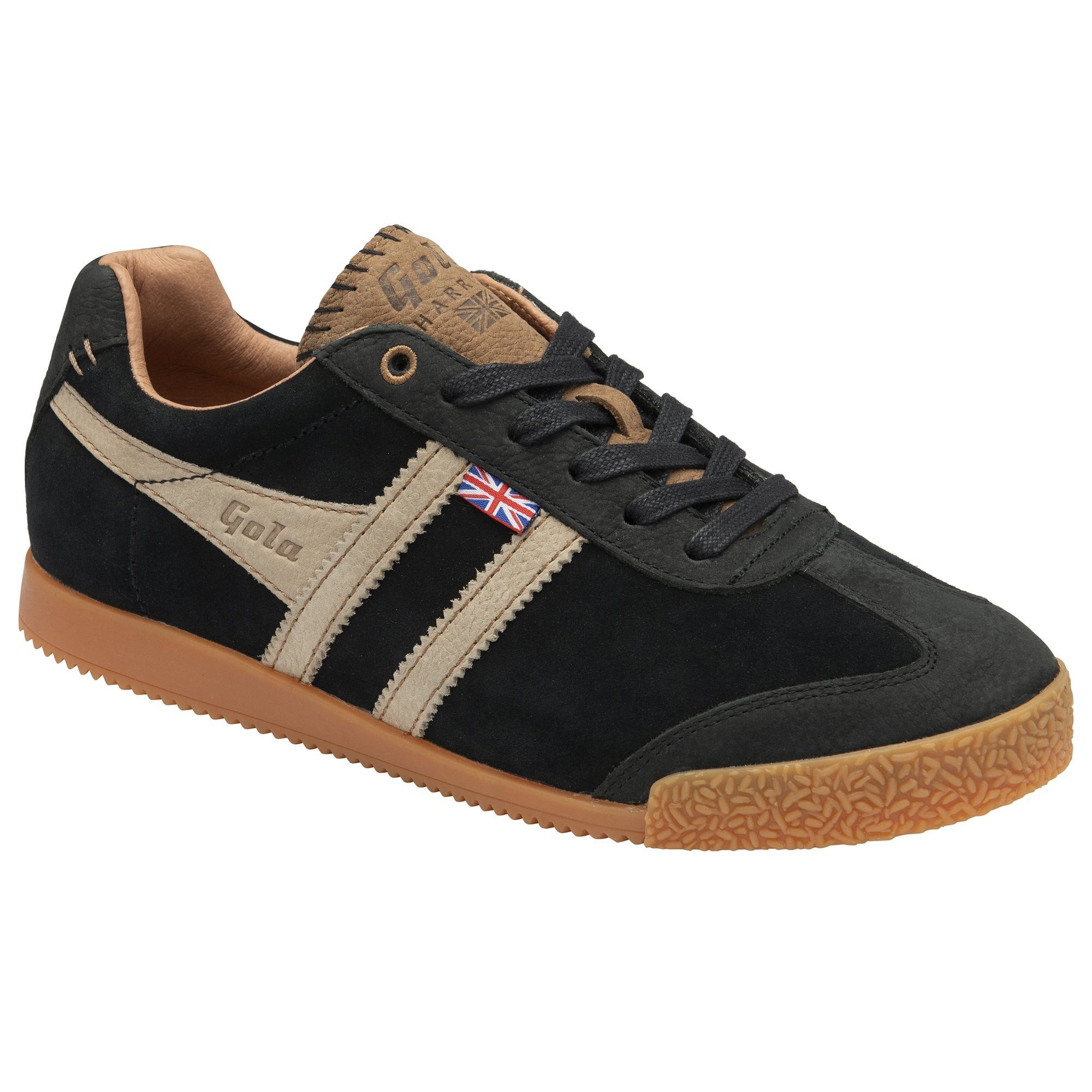 Gola Harrier Cambridge 2025 - Made in England - schwarz/hellbraun Herren Sneaker