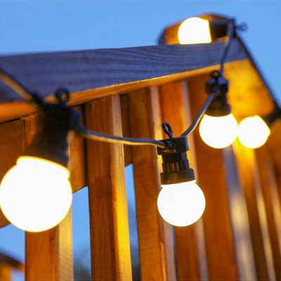 Rosnek LED-Lichterkette Terrassenlicht,G50, Außen Strom Glühbirnen,Hochzeit Garten Party Deko