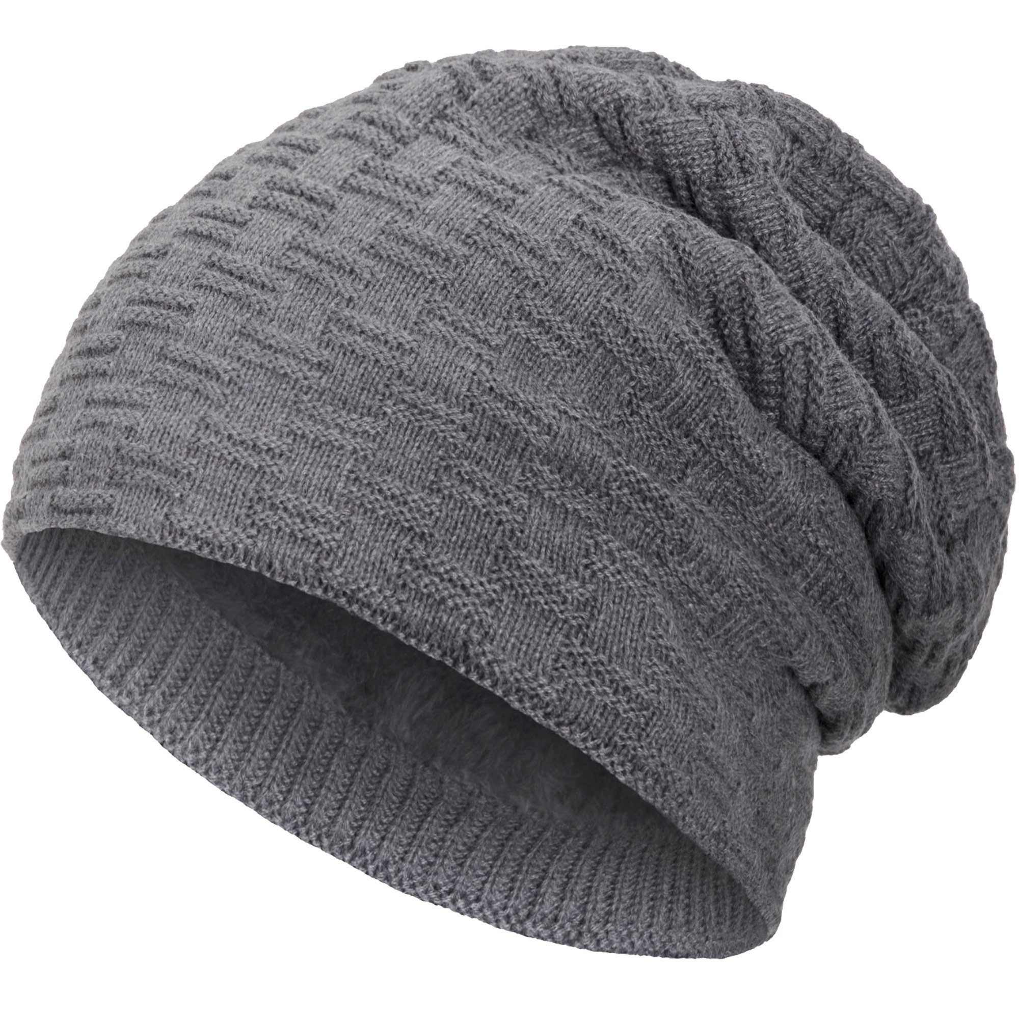 compagno Strickmütze (1-St) Warm gefütterte Wintermütze Strickmütze Beanie Damen und Herren